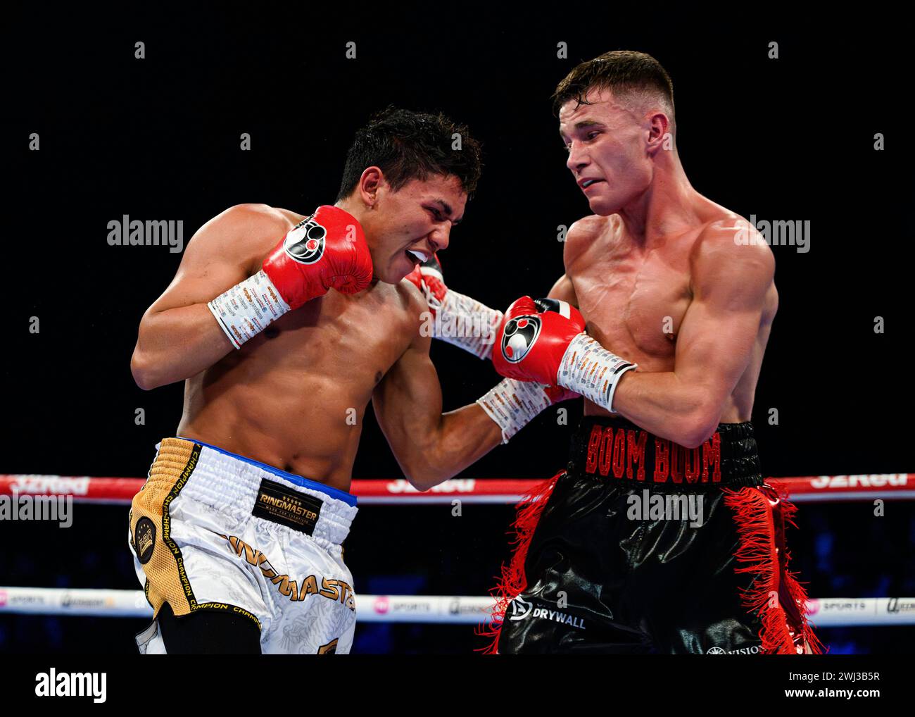 LONDRA, REGNO UNITO. 10 febbraio, 24. Billy Adams vs. Engel Gomez - Superpiuma durante Queensberry Promotions Show Sheeraz vs Williams e undercard alla Copper Box Arena sabato 10 febbraio 2024 a LONDRA, INGHILTERRA. Crediti: Taka G Wu/Alamy Live News Foto Stock