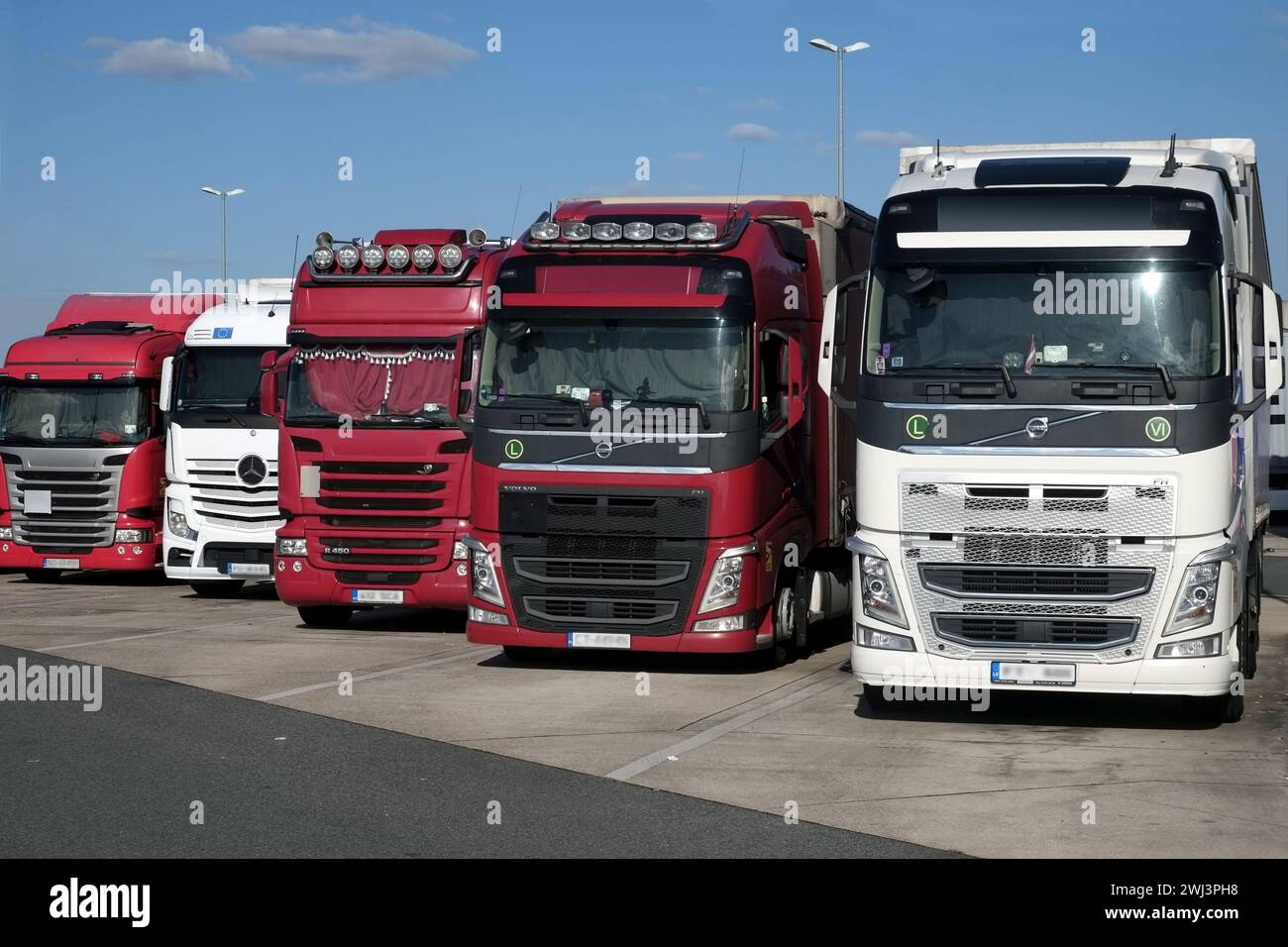 Camion, autocarri a lunga percorrenza Foto Stock