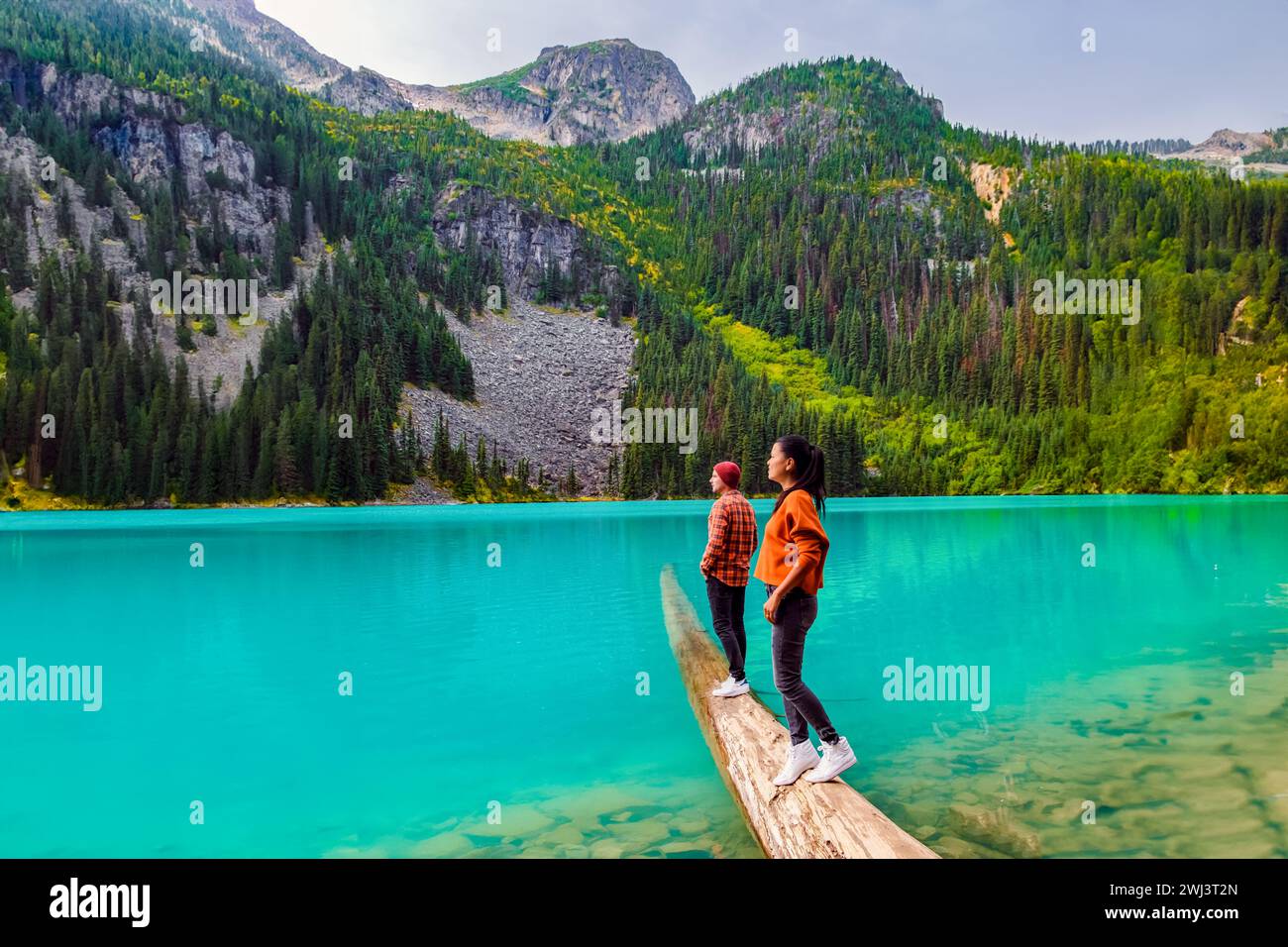 Joffre Lakes British Colombia Whistler Canada, colorato parco nazionale dei laghi Joffre in Canada Foto Stock