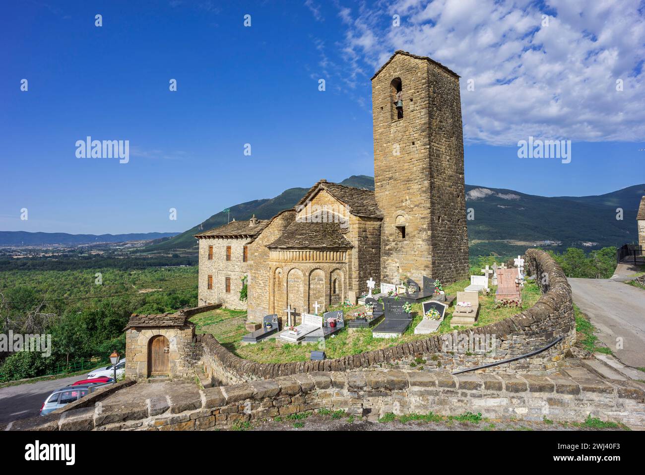 Chiesa romanica di San MartÃ­n de OlivÃ¡n Foto Stock