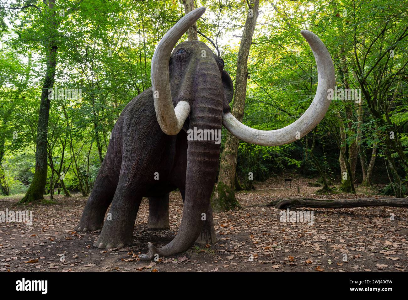 Figura di un mammut a grandezza naturale Foto Stock
