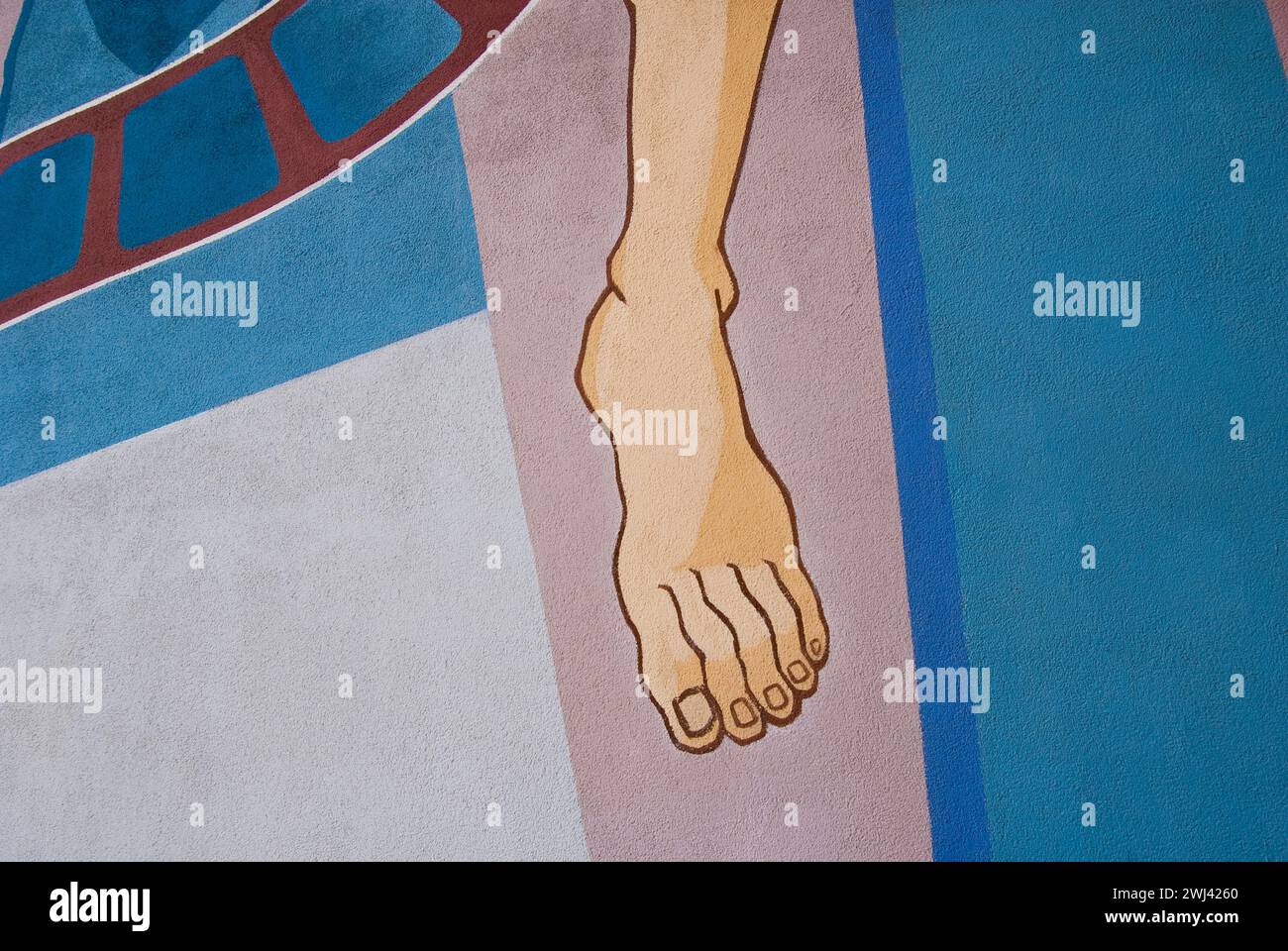 Dettaglio - murale in Automotive Building - costruito nel 1905 - nel Fair Park che contiene la più grande collezione di edifici Art Deco negli Stati Uniti Foto Stock