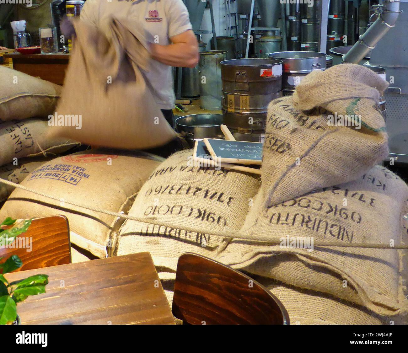 Caffè in torrefazione Foto Stock
