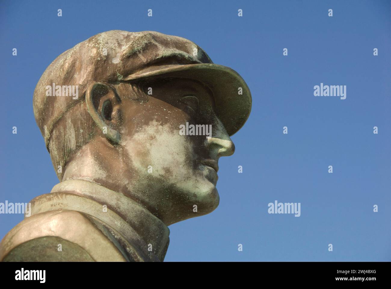Busto di Wilbur Wright al Wright Brothers National Memorial - Outer Banks - Kill Devil Hills, North Carolina Foto Stock