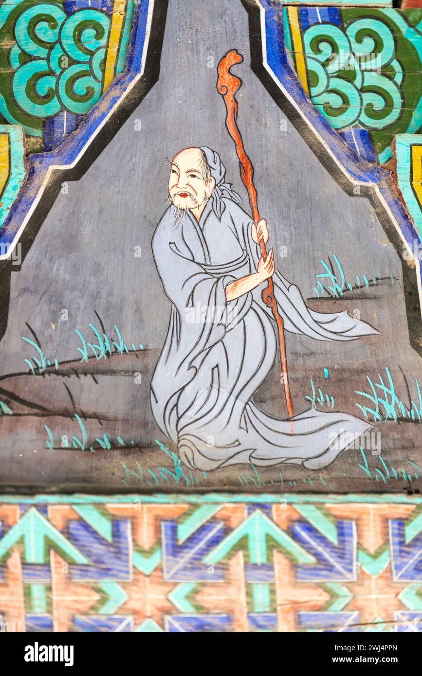 Architettura e arte del Tempio di Busan Foto Stock