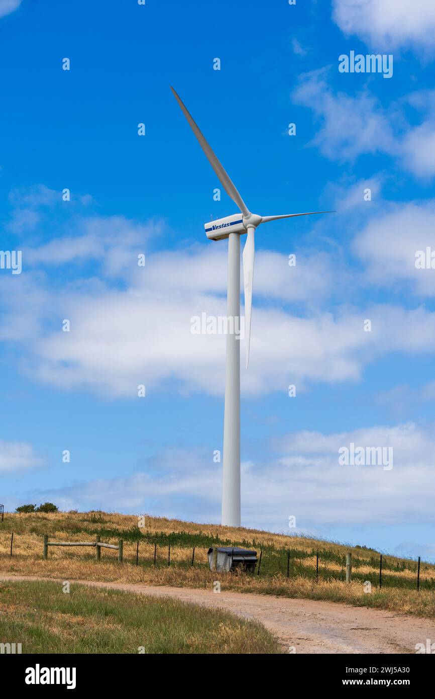Turbine eoliche sulla Woakwine Range Wind Farm Tourist Drive, Australia meridionale. Foto Stock