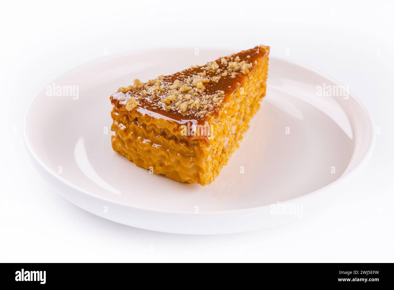 Torta di vaniglia e panna. torta dolce. Foto Stock