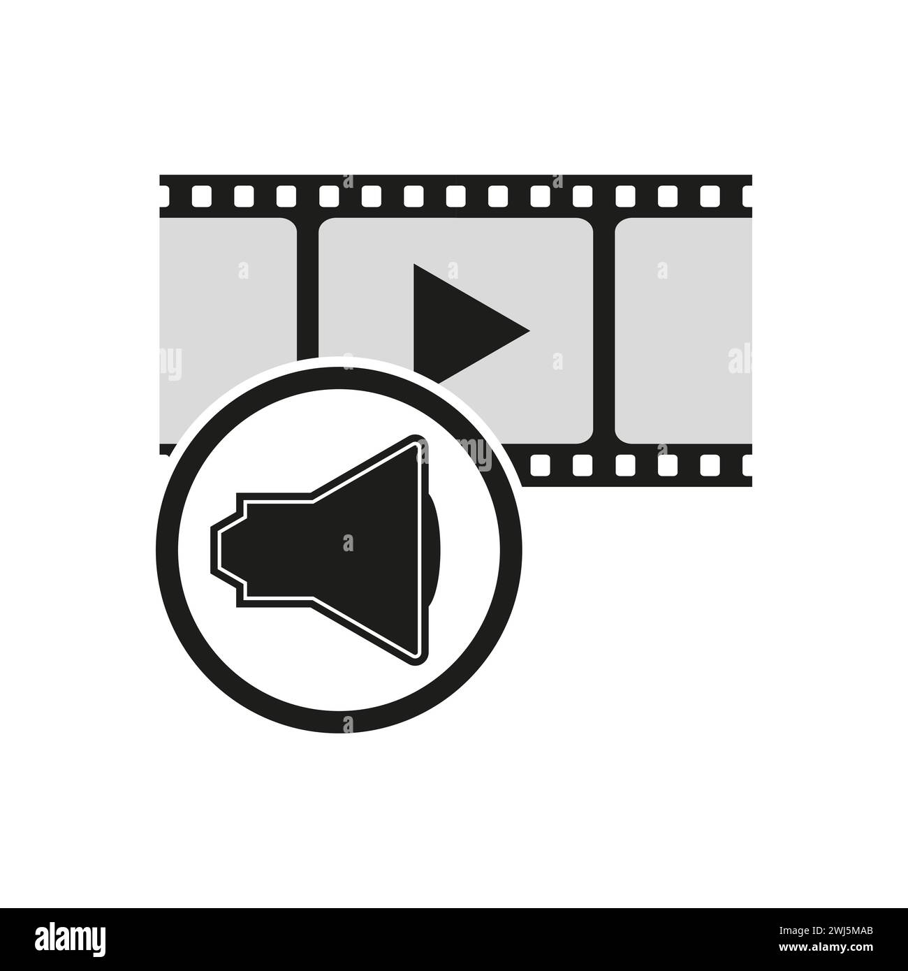 Icona di video marketing. Illustrazione vettoriale. eps 10. Illustrazione Vettoriale