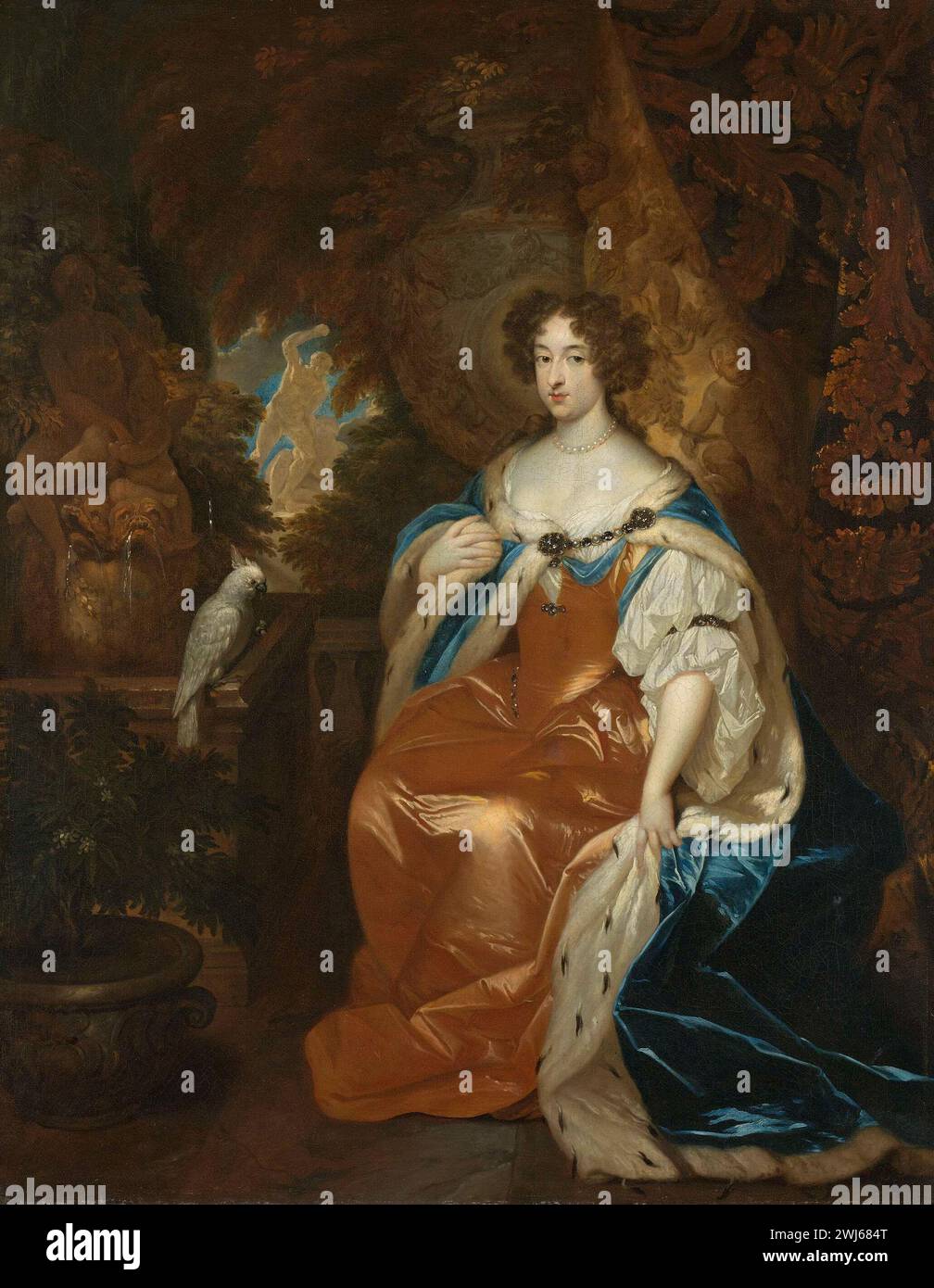 Ritratto di Maria Stuart (1662-95), moglie del principe Guglielmo III, Caspar Netscher, 1683 circa Foto Stock