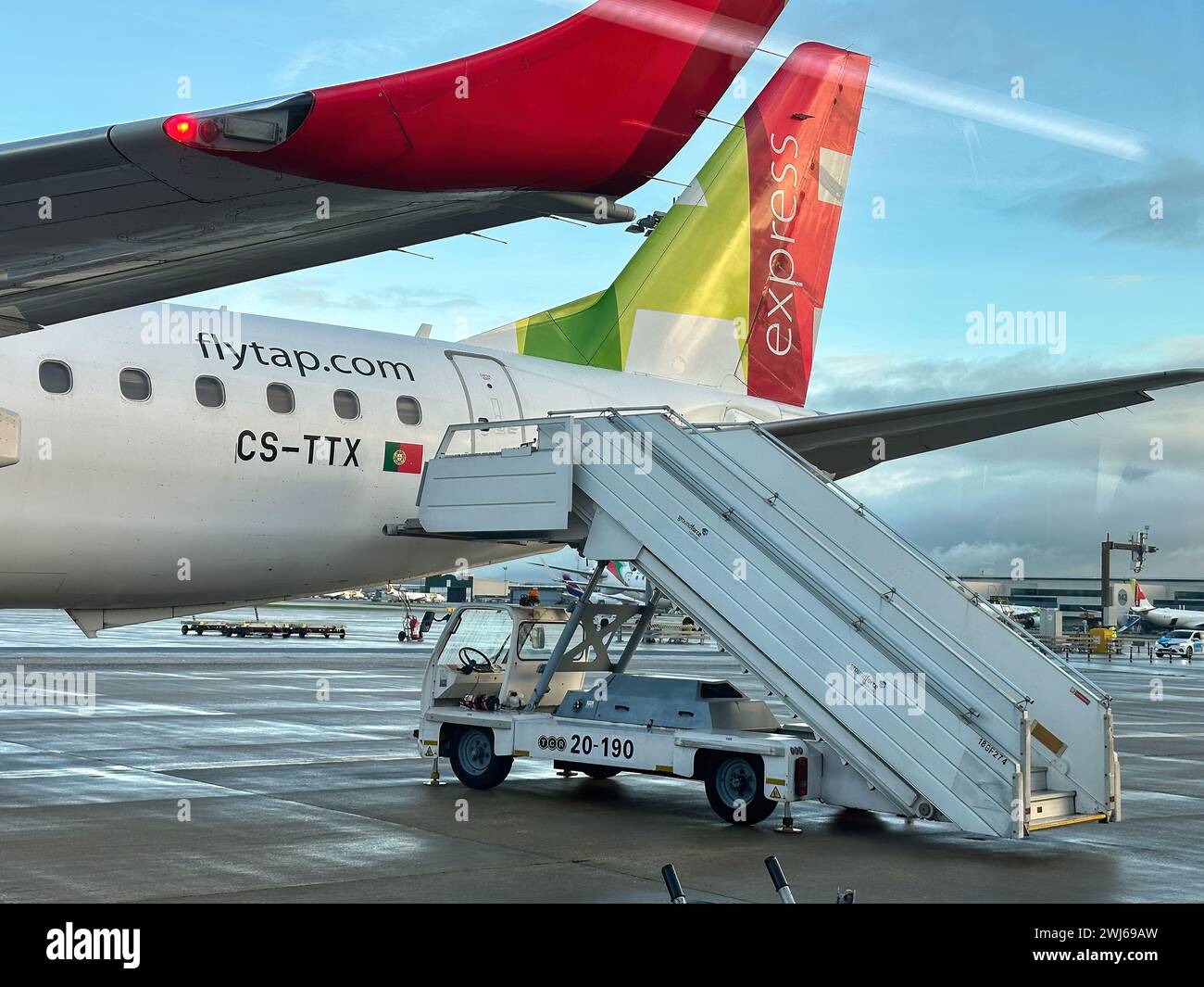 TAP Air Portugal Plane ad Alicante, Spagna Foto Stock