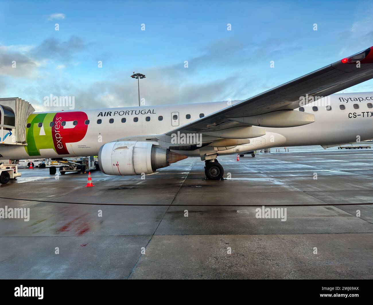 TAP Air Portugal Plane ad Alicante, Spagna Foto Stock