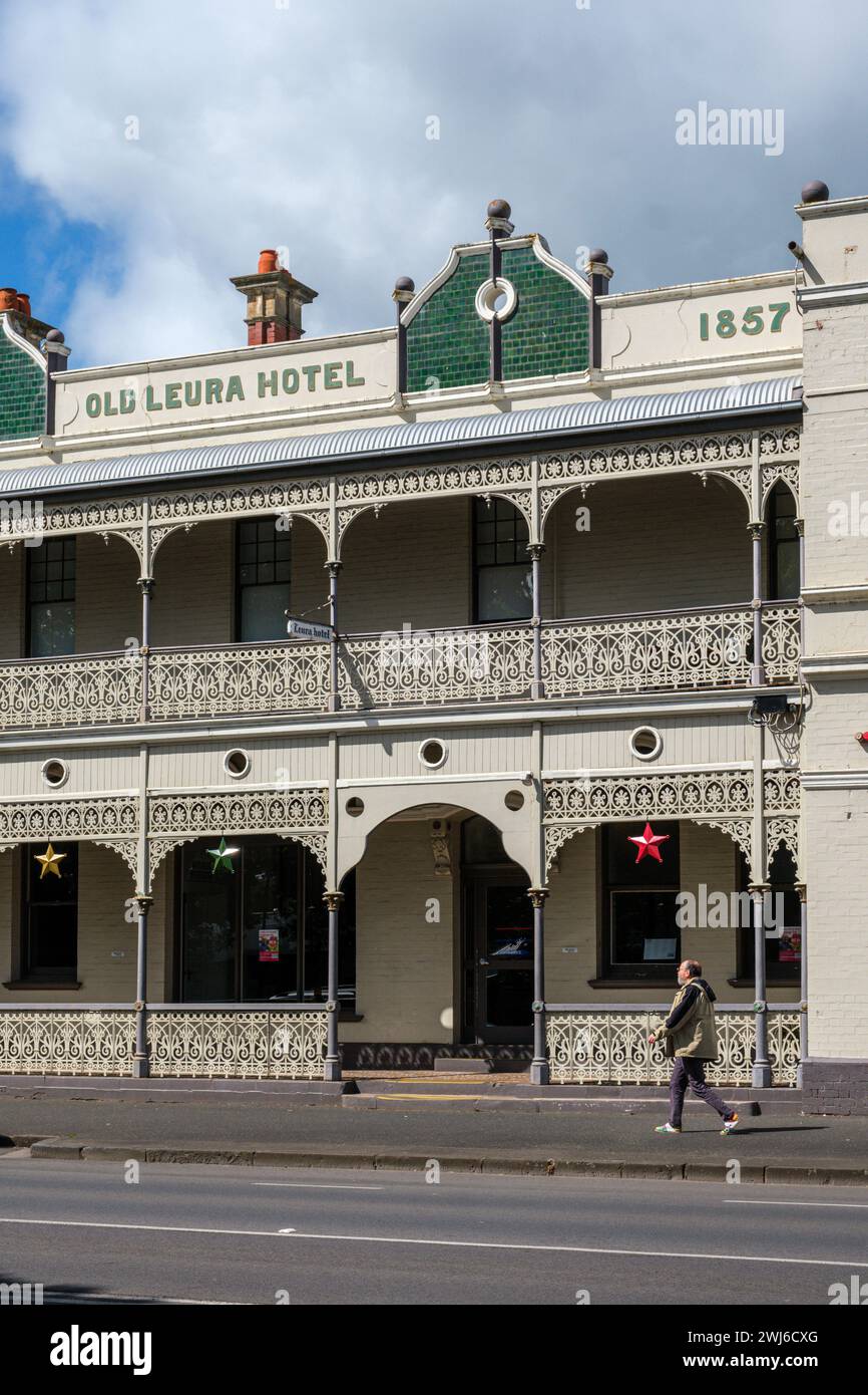 Lo storico Old Leura Hotel, Manifold Street, Camperdown, Victoria, Australia Foto Stock