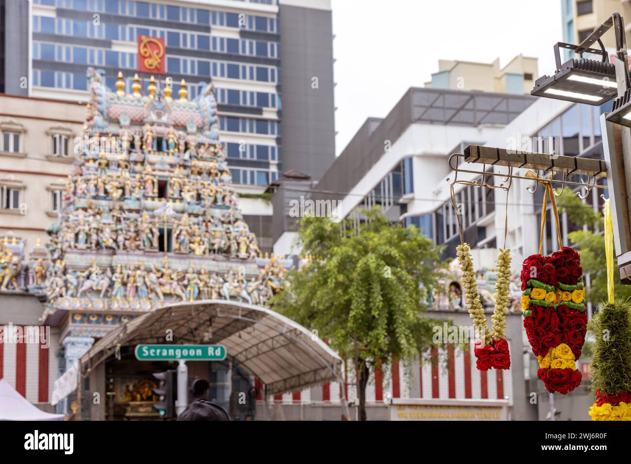 Tempio indù di Sri Veeramakaliamman, Little India, Singapore Foto Stock