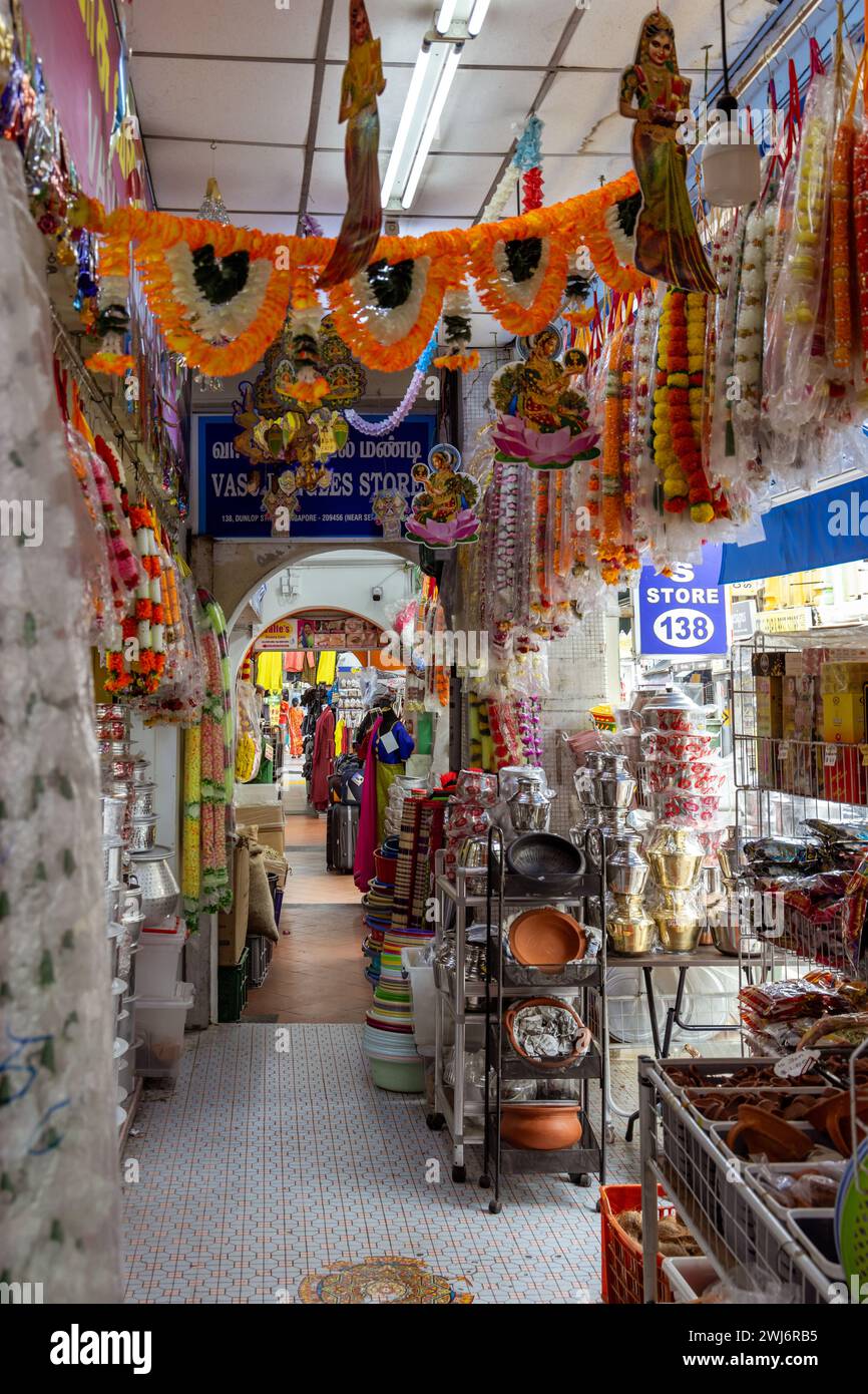 Negozi nel quartiere Little India, Singapore Foto Stock