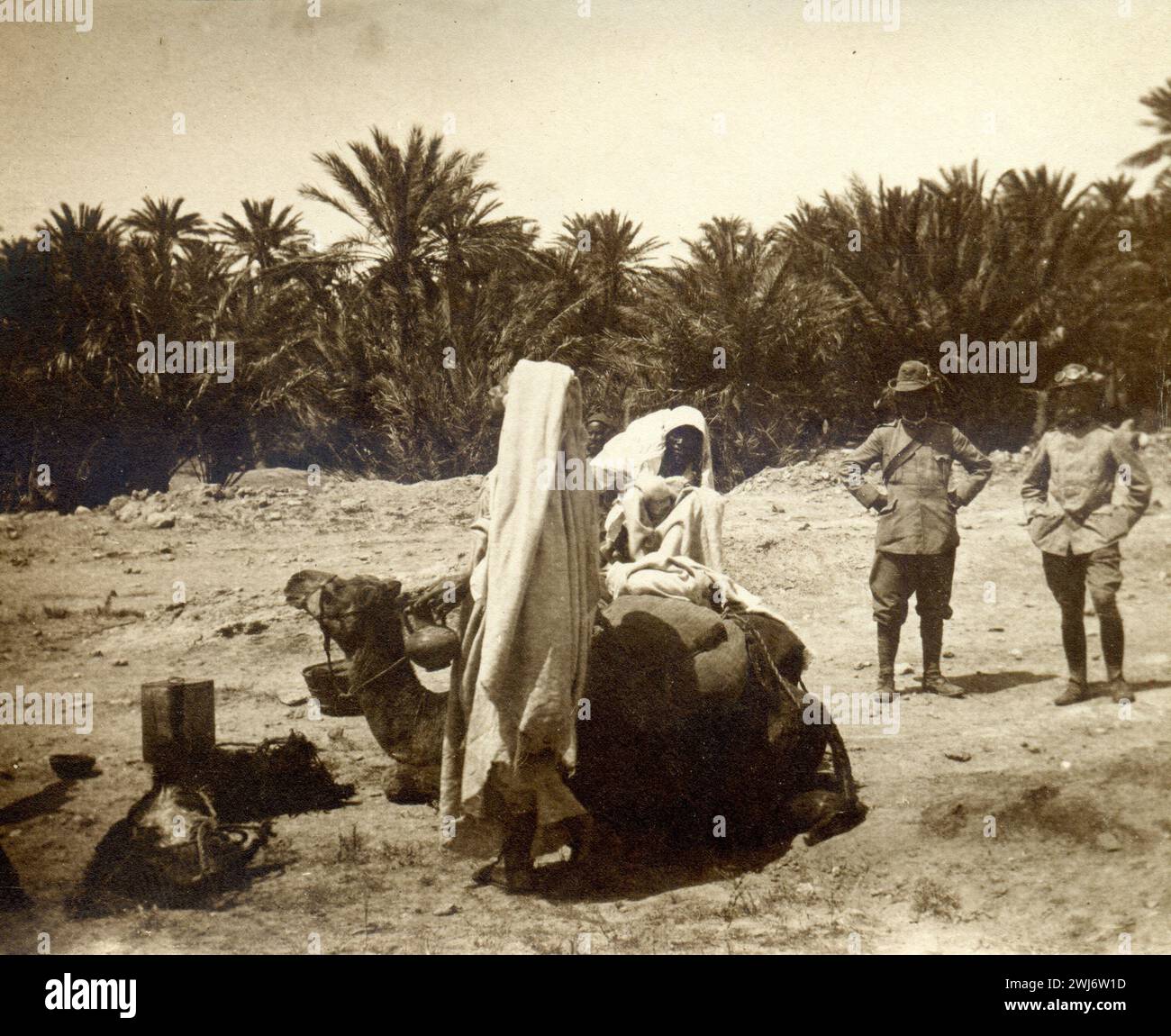 1912 guerra italo-turca o turco-italiana - esercito italiano in Cirenaica, Libia Foto Stock