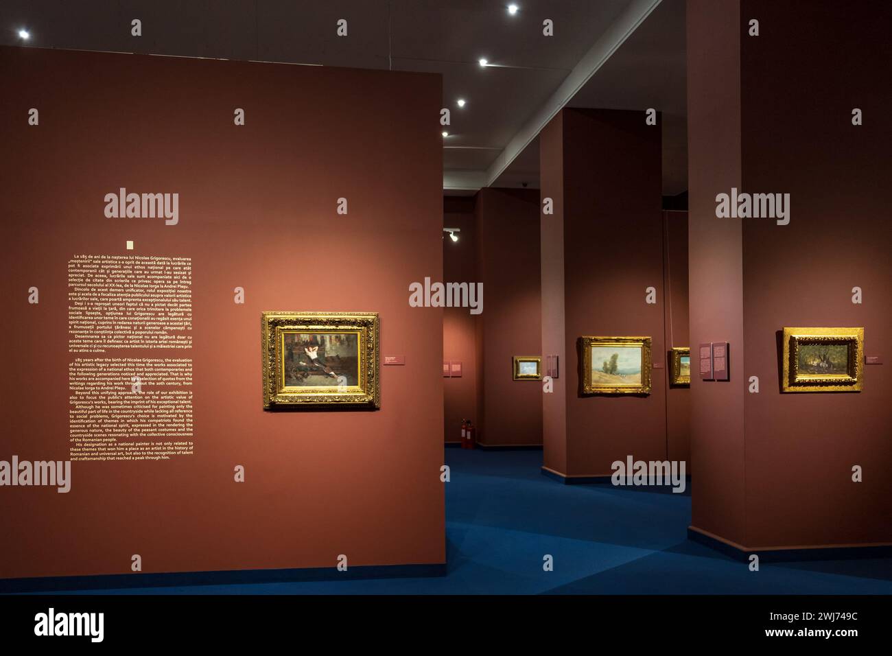 Bucarest, Romania. Museo Nazionale d'Arte Romania, Museo Nazionale del Villaggio "Dimitrie gusti", mostra "Nicolae Grigorescu - Pittore dell'ethos rumeno" Foto Stock