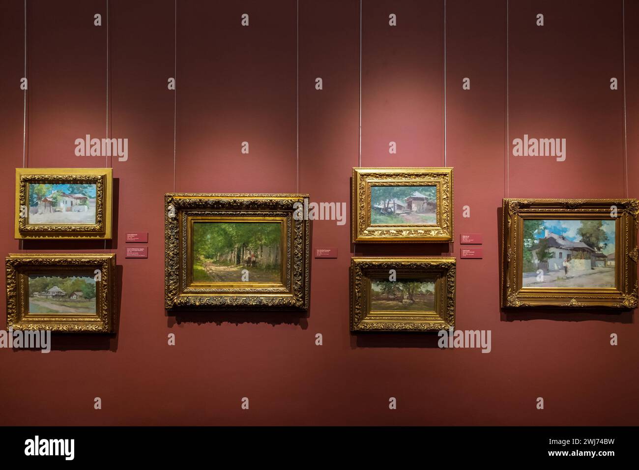 Bucarest, Romania. Museo Nazionale d'Arte Romania, Museo Nazionale del Villaggio "Dimitrie gusti", mostra "Nicolae Grigorescu - Pittore dell'ethos rumeno" Foto Stock