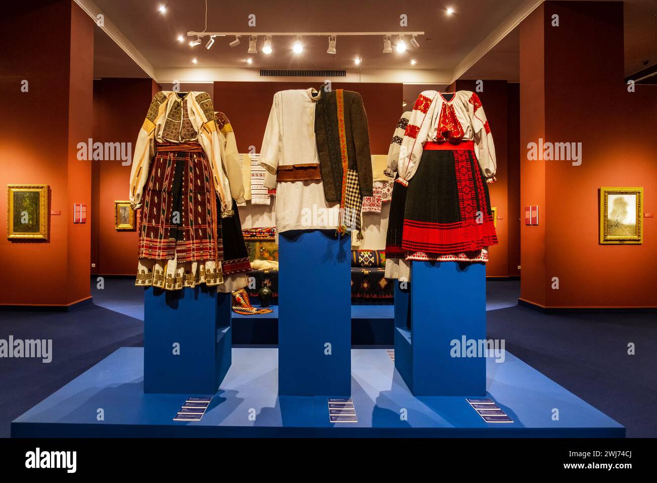 Bucarest, Romania. Museo Nazionale d'Arte Romania, Museo Nazionale del Villaggio "Dimitrie gusti", mostra "Nicolae Grigorescu - Pittore dell'ethos rumeno" Foto Stock