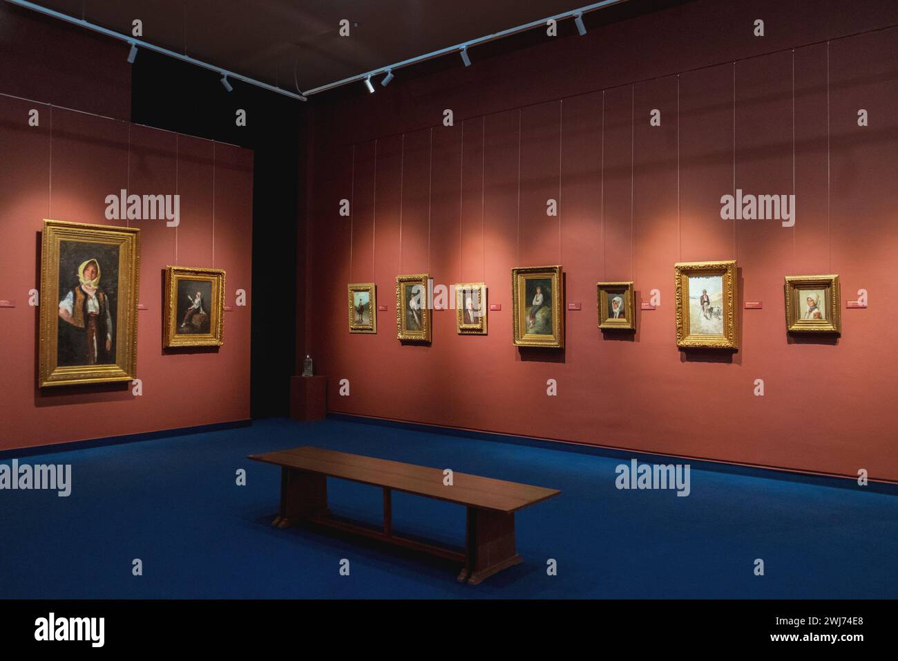 Bucarest, Romania. Museo Nazionale d'Arte Romania, Museo Nazionale del Villaggio "Dimitrie gusti", mostra "Nicolae Grigorescu - Pittore dell'ethos rumeno" Foto Stock