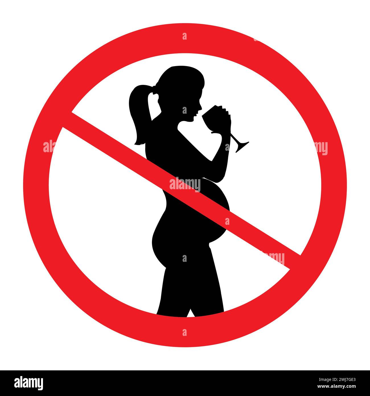 Non assumere droghe durante la gravidanza nessun segno di alcol Foto Stock