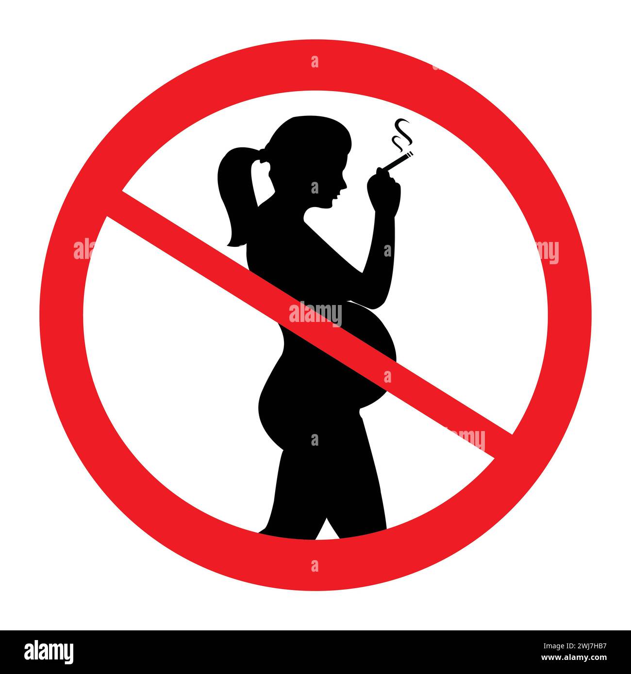 Non assumere farmaci durante la gravidanza segno di divieto non fumare No Mariana Foto Stock