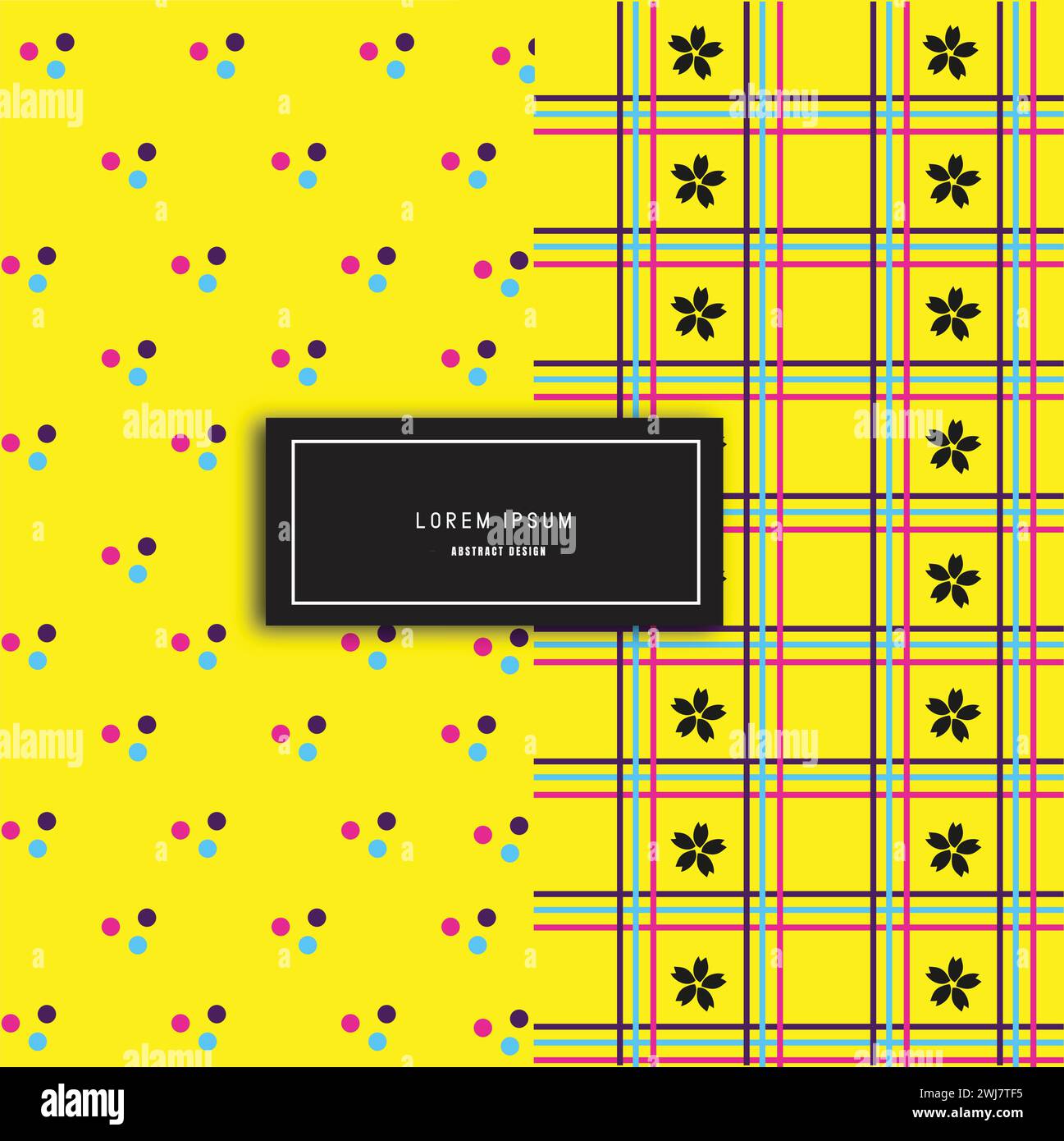 Motivo senza cuciture con puntini colorati su sfondo giallo. Illustrazione vettoriale Illustrazione Vettoriale