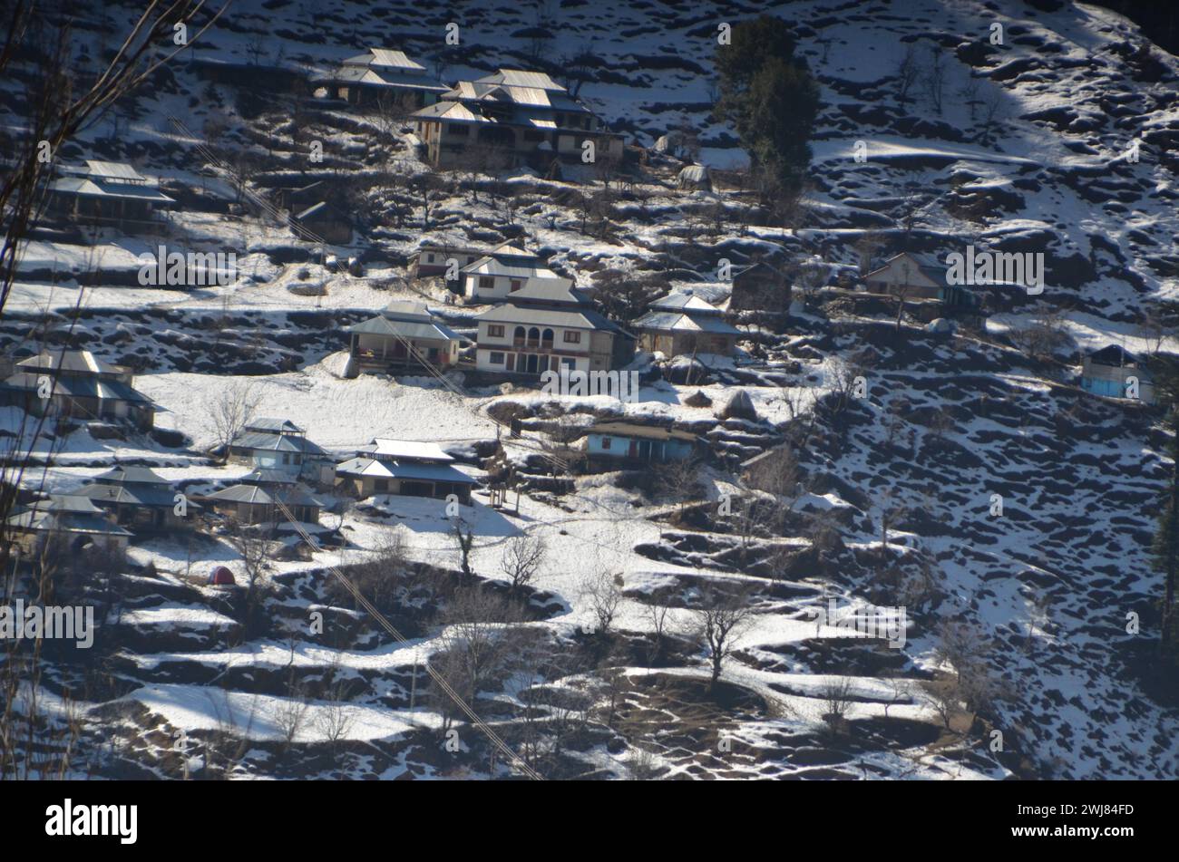 giorno di sole dopo la caduta di neve pesante nelle immagini del kaghan naran Foto Stock