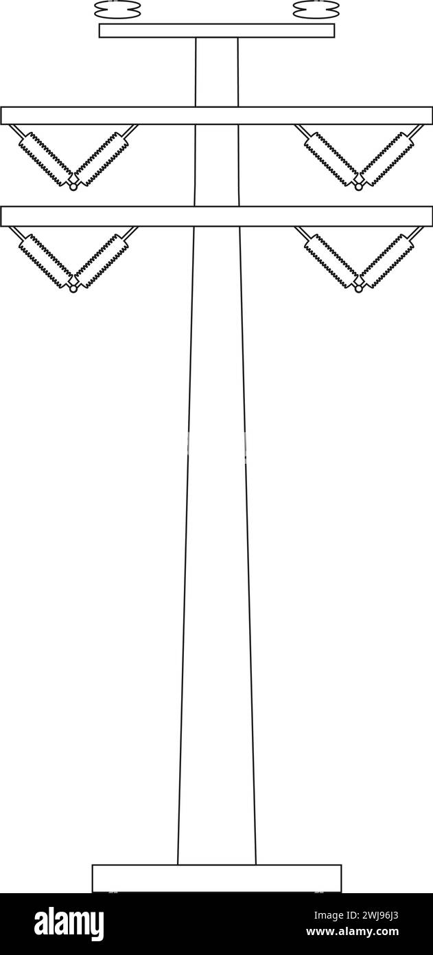 Disegno dell'illustrazione vettoriale dell'icona del polo elettrico Illustrazione Vettoriale