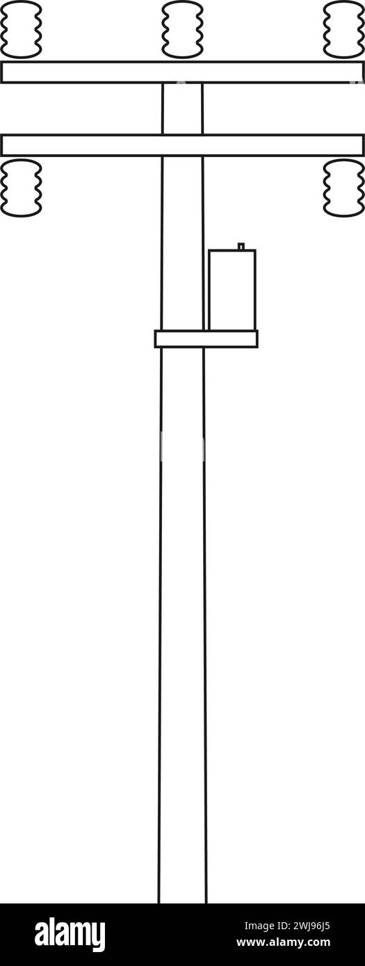 Disegno dell'illustrazione vettoriale dell'icona del polo elettrico Illustrazione Vettoriale