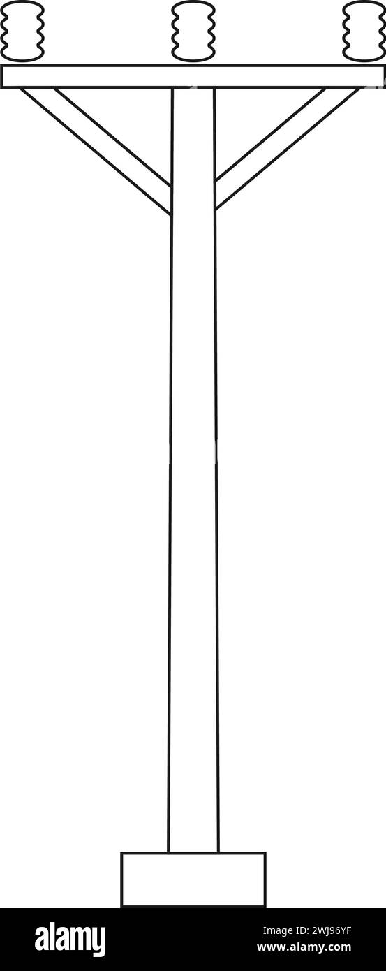 Disegno dell'illustrazione vettoriale dell'icona del polo elettrico Illustrazione Vettoriale