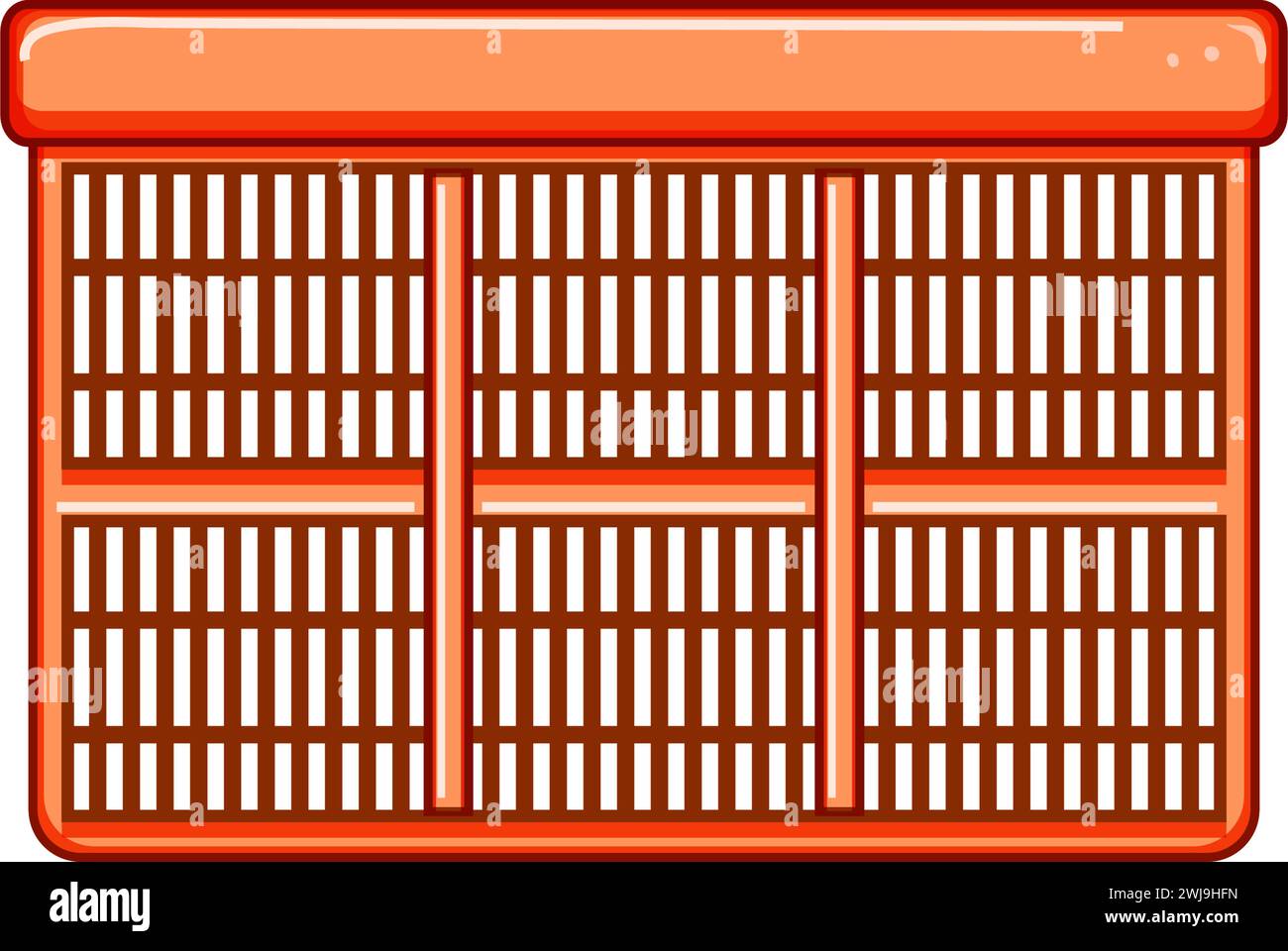 illustrazione vettoriale cartoni animati con cassa di plastica isometrica Illustrazione Vettoriale