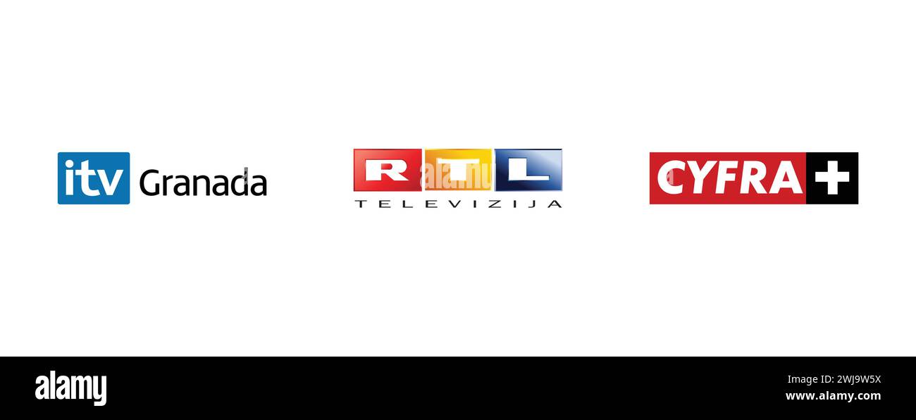 ITV Granada, CYFRA Plus, RTL Televizija.illustrazione vettoriale. Illustrazione Vettoriale