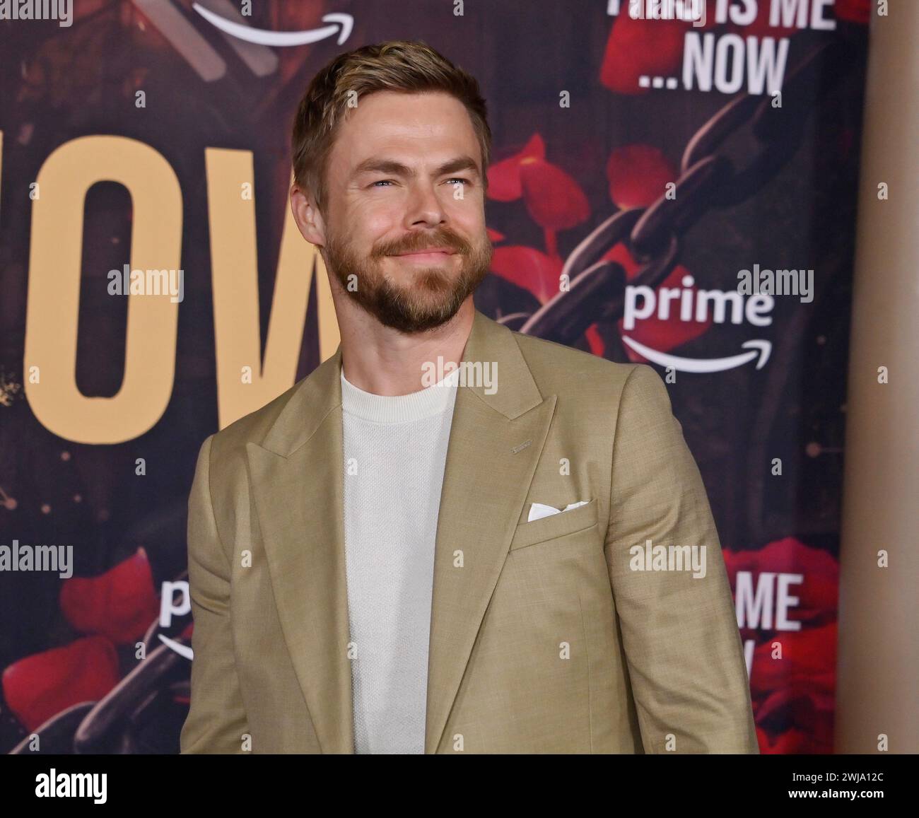 Los Angeles, Stati Uniti. 13 febbraio 2024. Il membro del cast Derek Hough partecipa alla prima di Amazon "This Is me.Now: A Love Story" al Dolby Theatre nella sezione Hollywood di Los Angeles martedì 13 febbraio 2024. Storyline: In concomitanza con l'uscita del suo album omonimo, questa odissea guidata dalla narrazione racconta attraverso i suoi occhi la storia del viaggio di Jennifer Lopez verso l'amore. Foto di Jim Ruymen/UPI credito: UPI/Alamy Live News Foto Stock