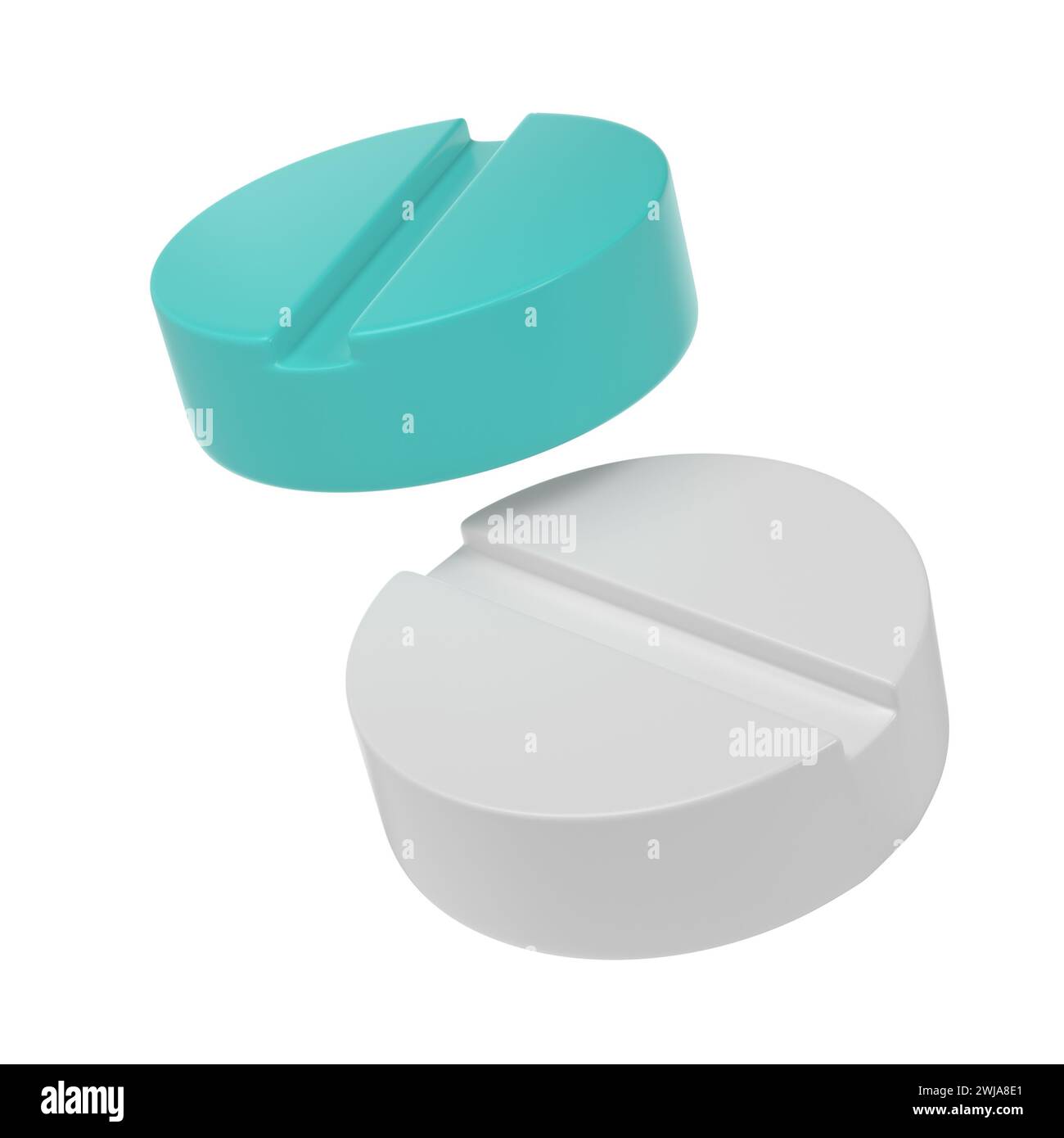 3d render capsule pillole farmaci medicina farmacia icona logo illustrazione Foto Stock