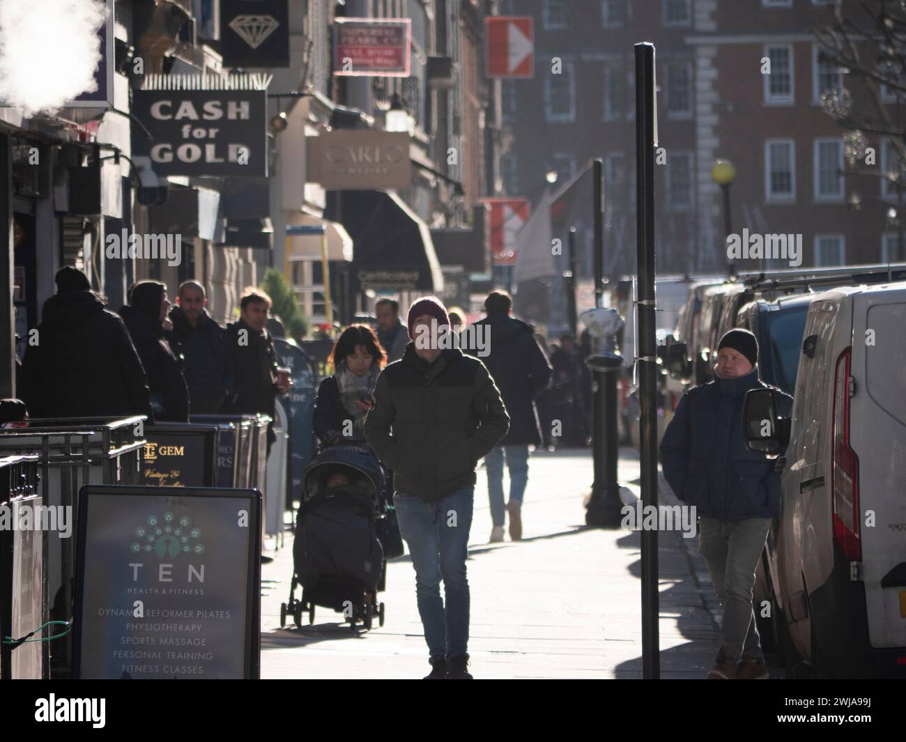 Hatton Garden, Londra, Regno Unito. Hatton Garden è il quartiere della gioielleria di Londra e il centro del commercio di diamanti nel Regno Unito Foto Stock