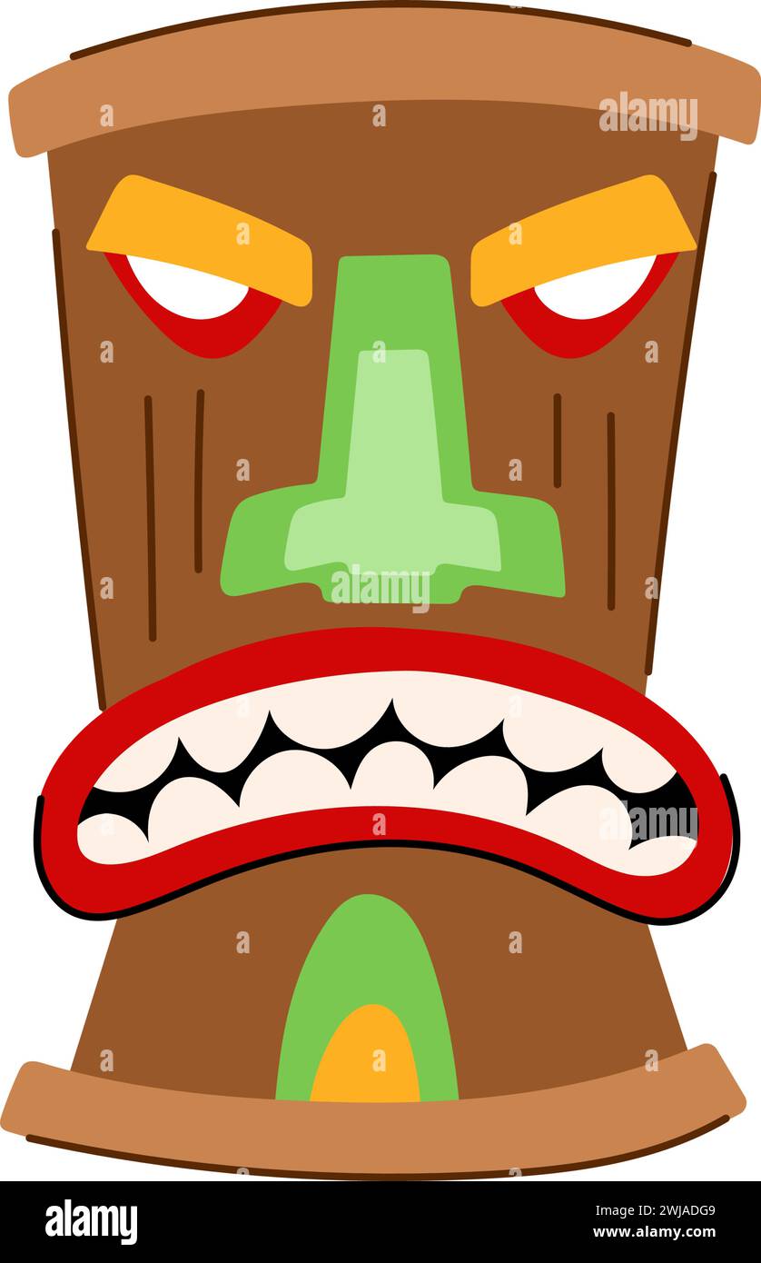 totem tiki maschera cartoon illustrazione vettoriale Illustrazione Vettoriale