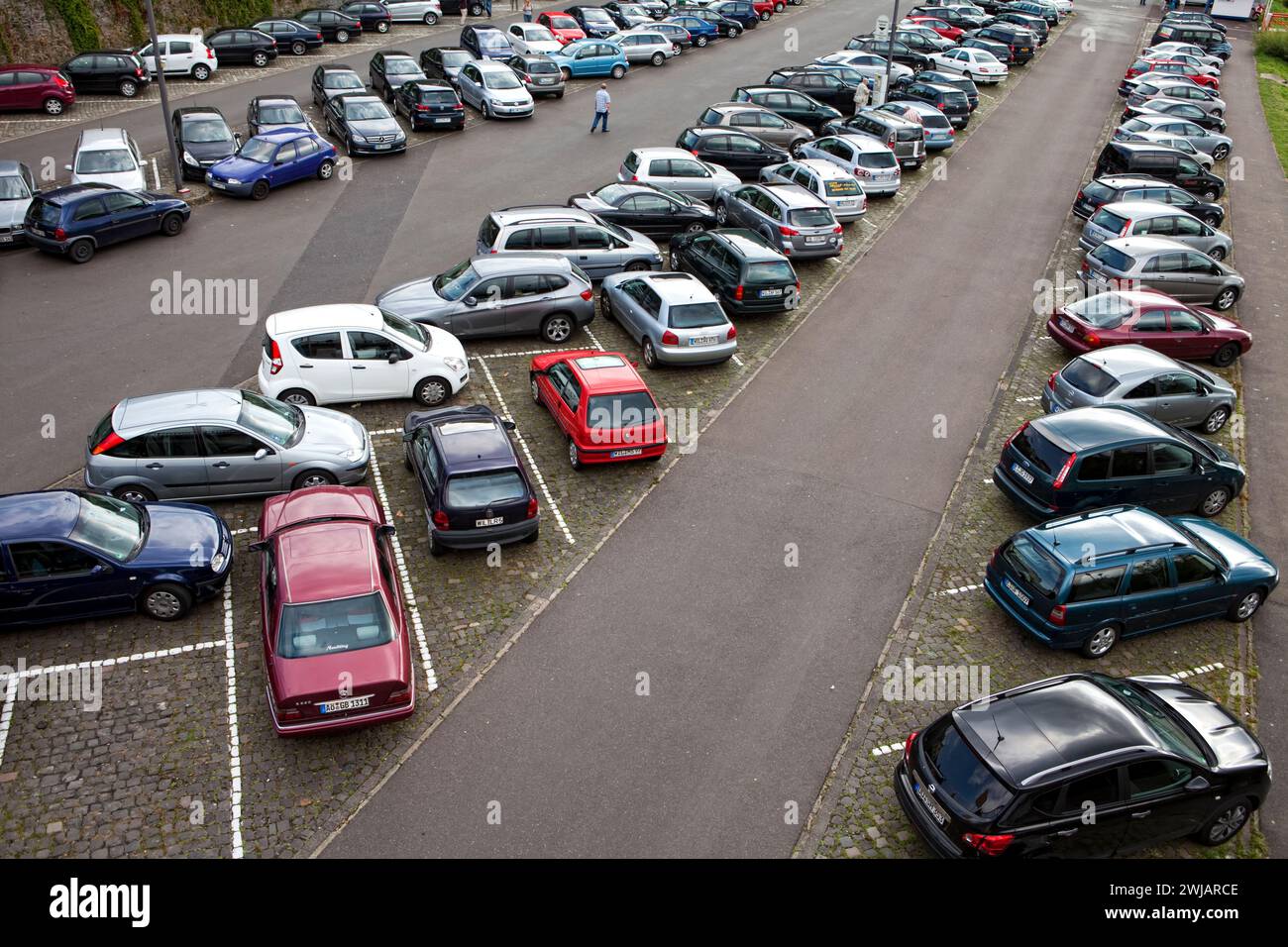 Area di parcheggio occupata, immagine concettuale, spazio di parcheggio, Germania Foto Stock