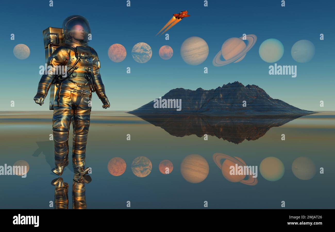 Astronauti del sistema solare Foto Stock