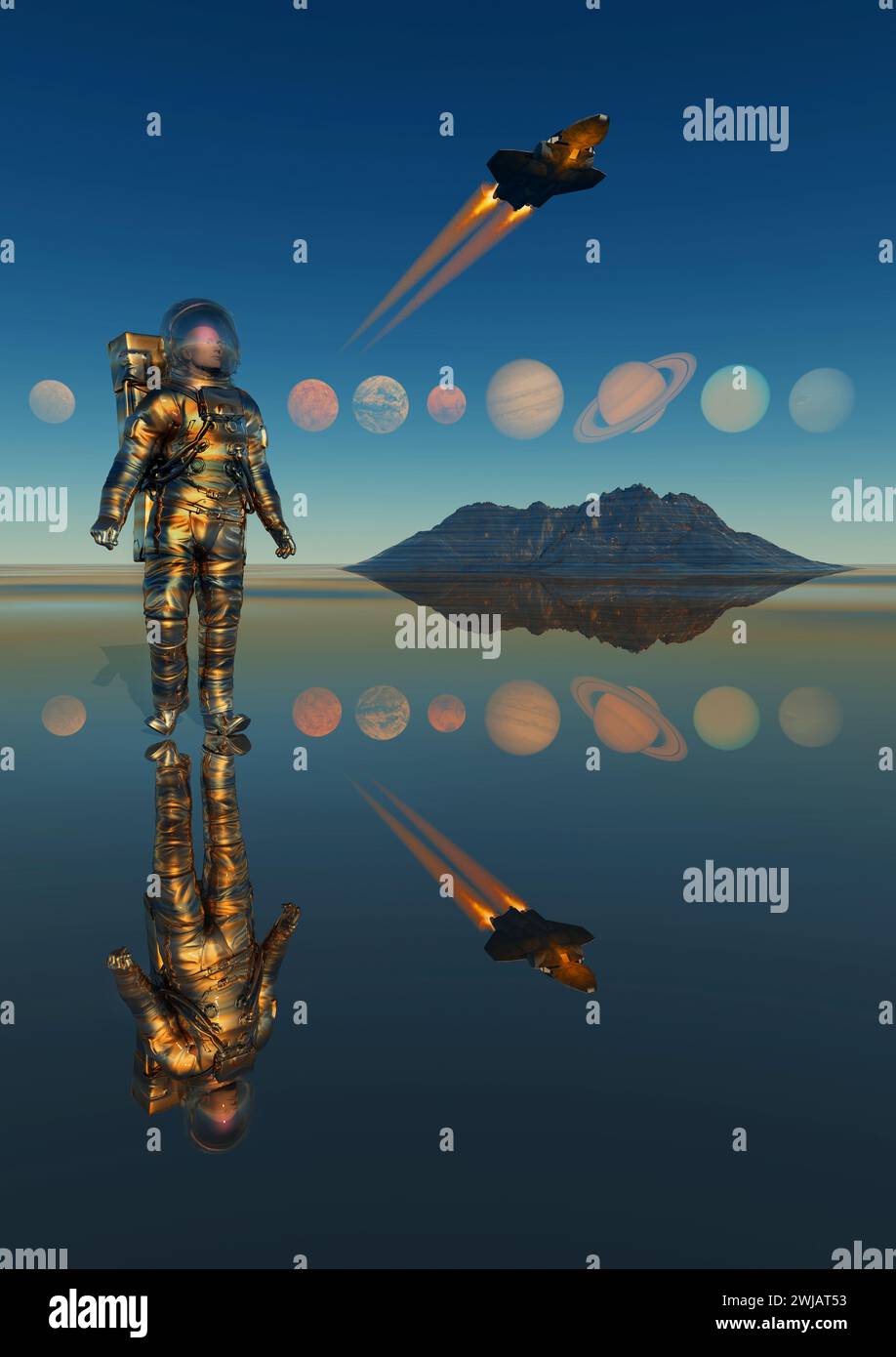 Astronauti del sistema solare Foto Stock