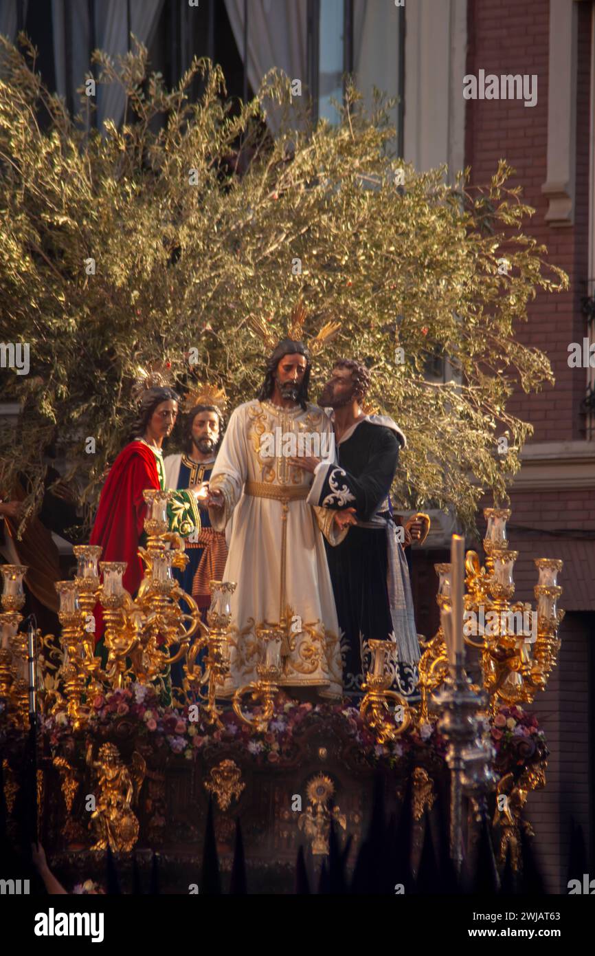 Confraternita del bacio di Giuda, settimana Santa di Siviglia Foto Stock