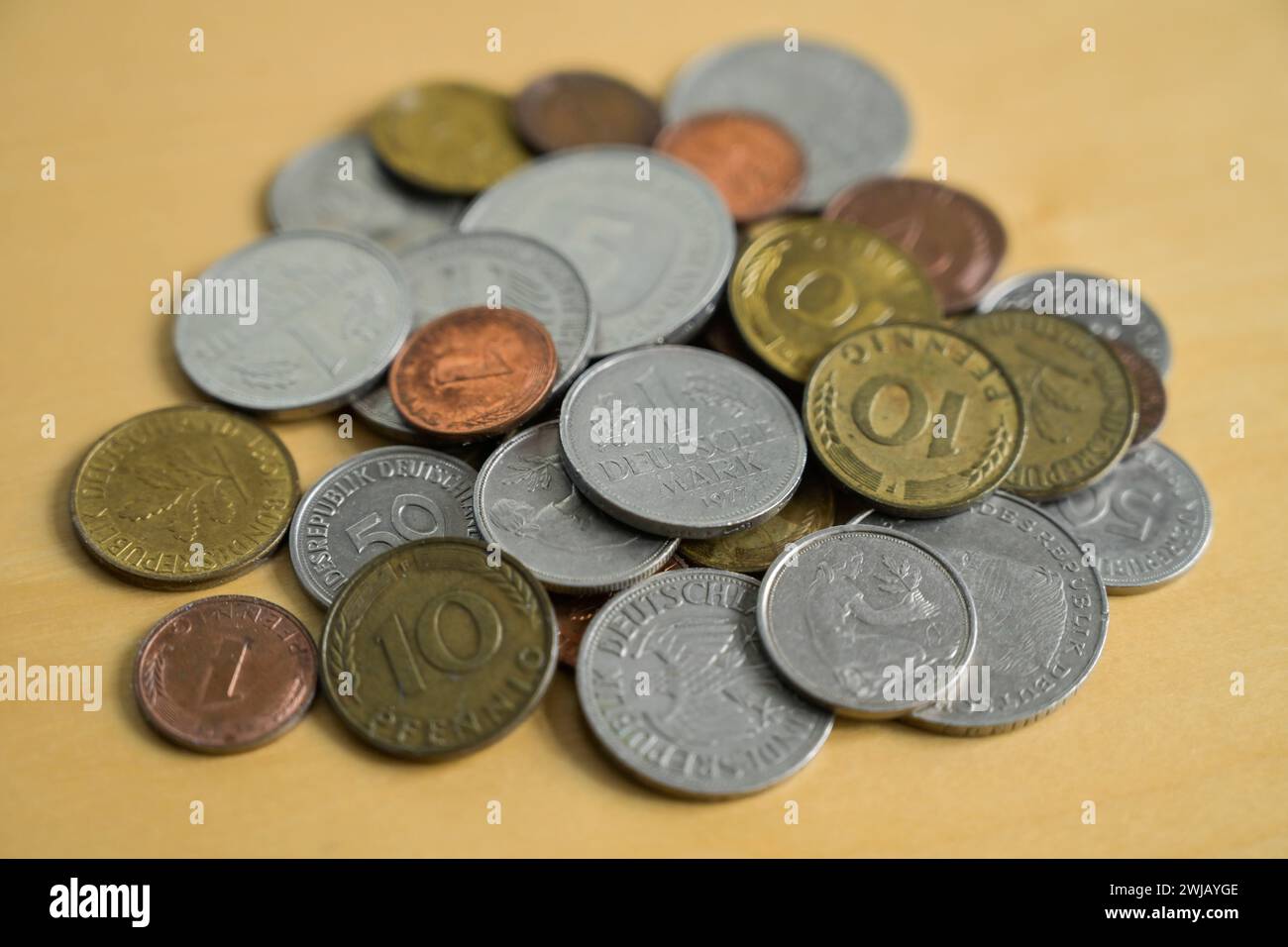 Alte deutsche Münzen, Pfennige, D-Mark *** vecchie monete tedesche, Pfennige, D Mark Foto Stock