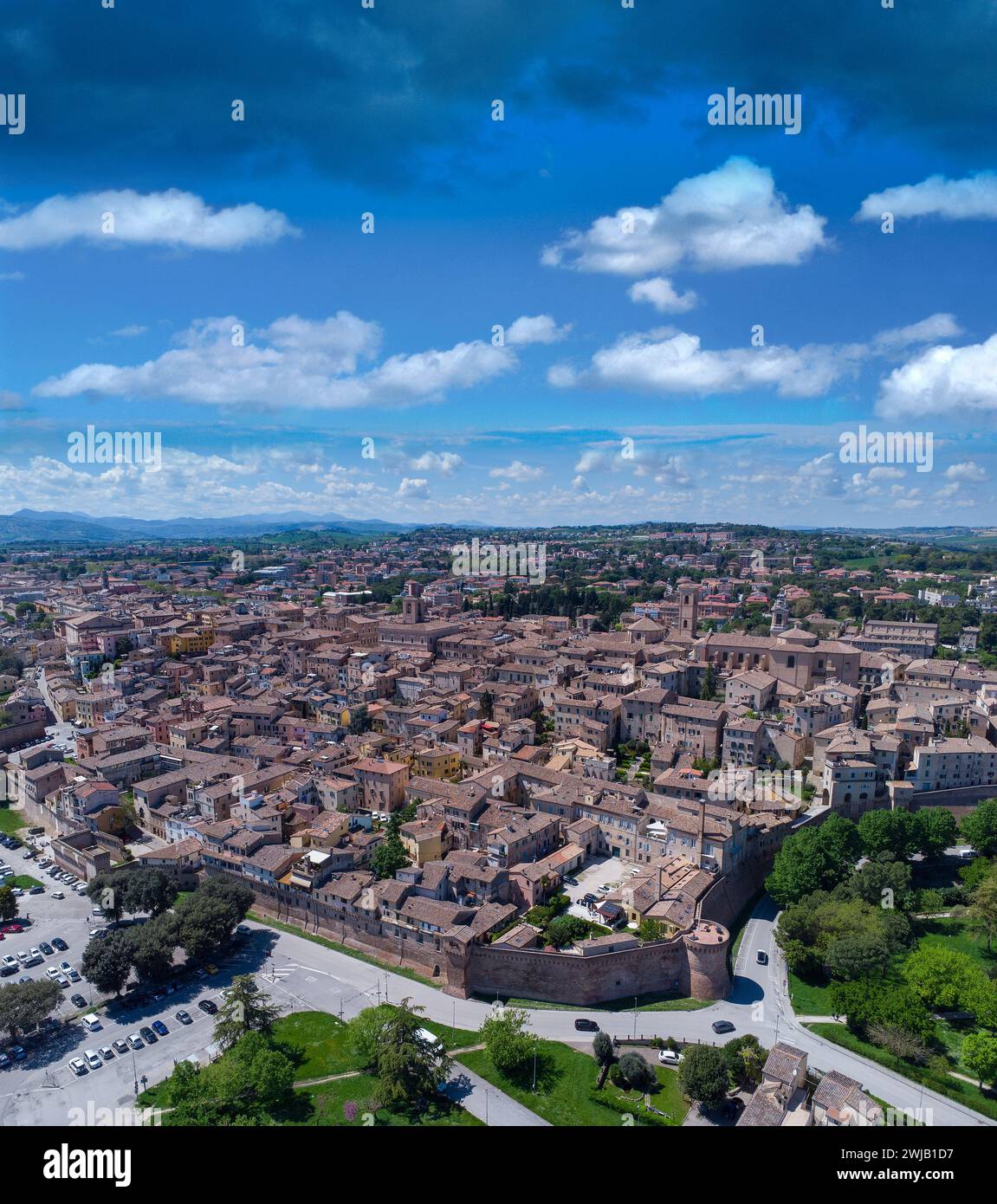 Vista sulla città, Jesi, Marche Foto Stock