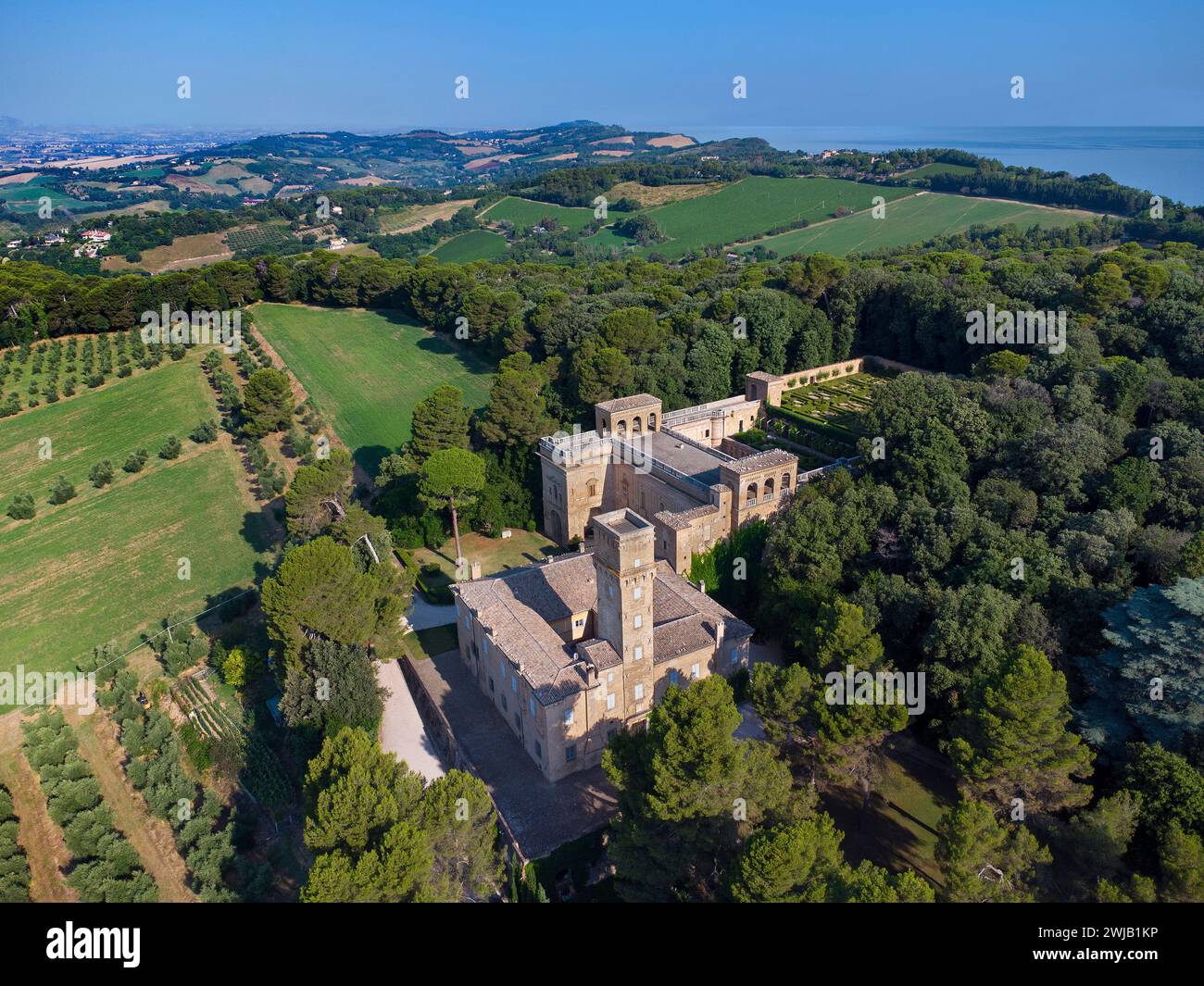 Pesaro (Italia, Marche, provincia di Pesaro), Monte San Bartolo, villa imperiale Foto Stock