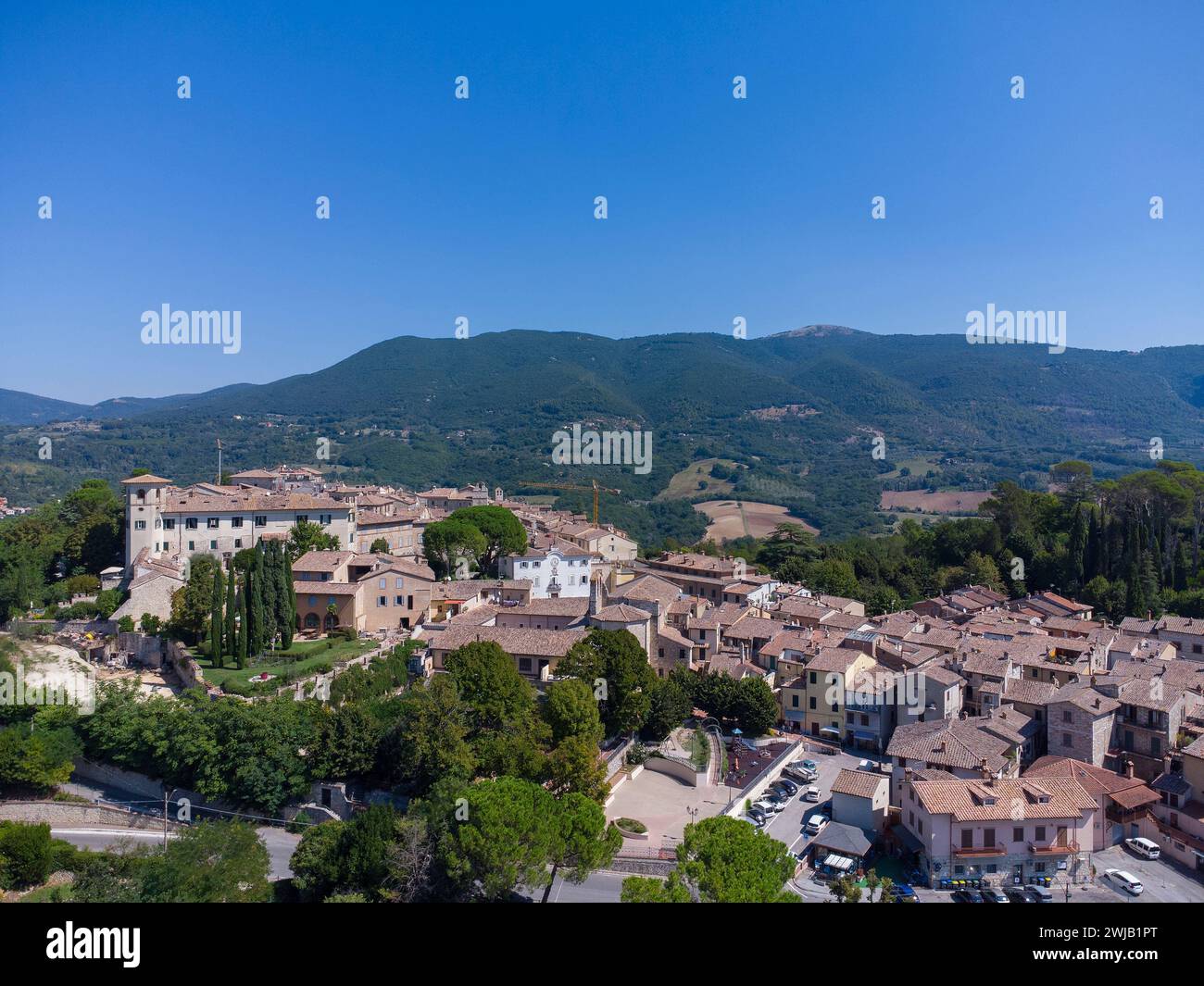 San Gemini (Italia, Umbria, provincia di Terni), veduta della città Foto Stock