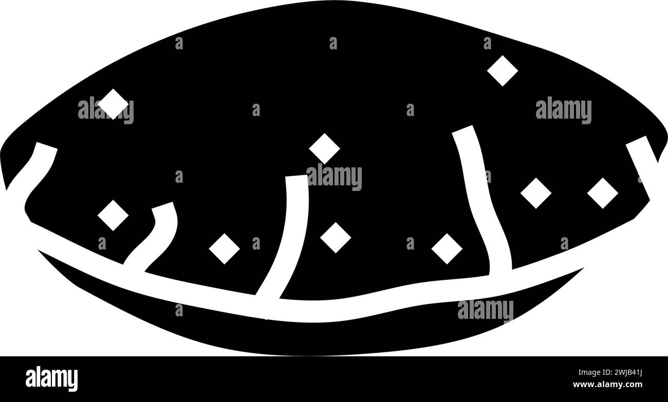 illustrazione vettoriale dell'icona del glifo della cucina indiana del pane roti Illustrazione Vettoriale