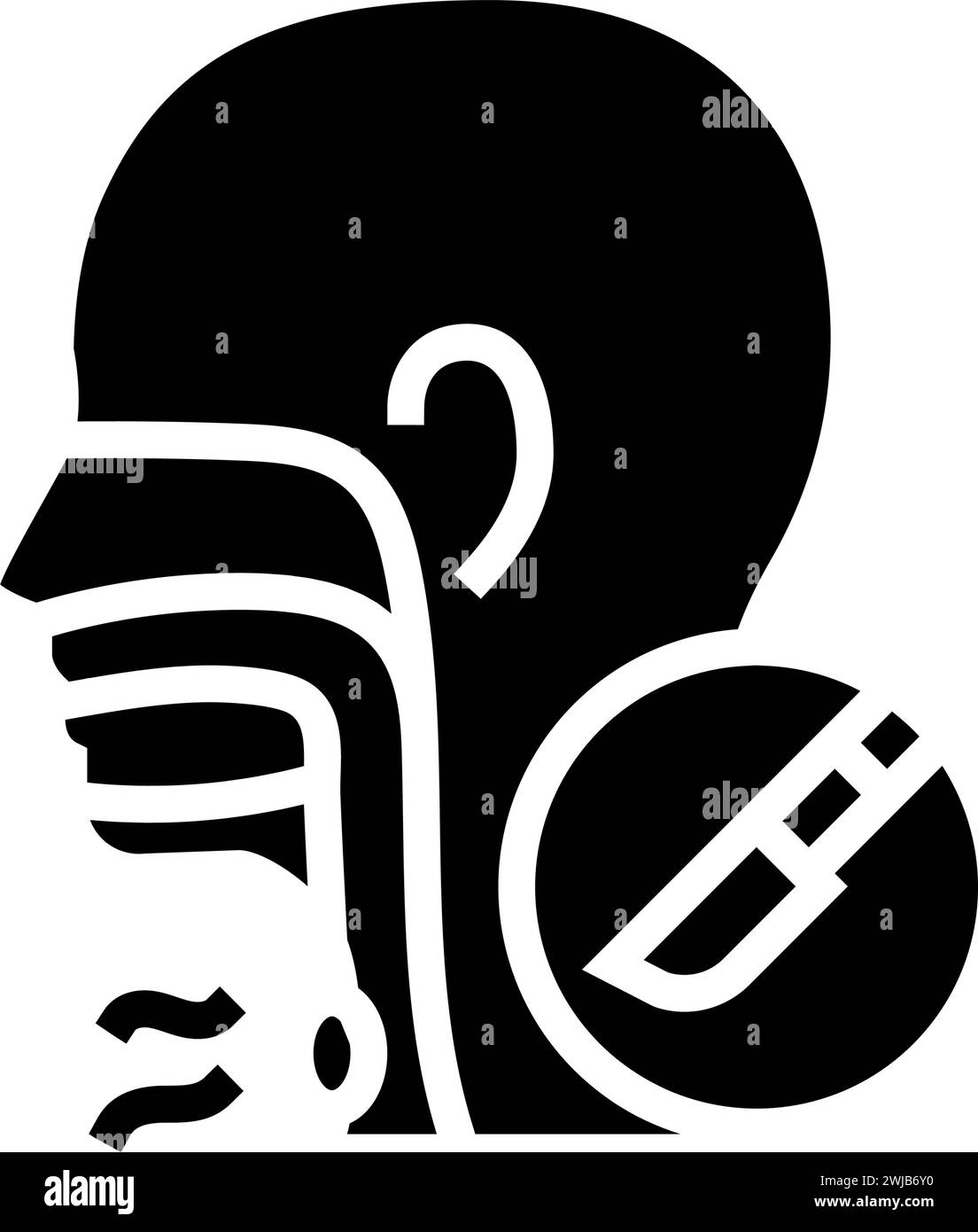 laringectomia chirurgia ospedale glifo icona vettoriale Illustrazione Vettoriale