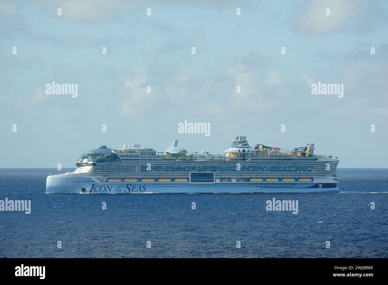 Mar dei Caraibi, Nassu - 28 gennaio 2024: Icona dei mari durante il suo viaggio inaugurale Foto Stock