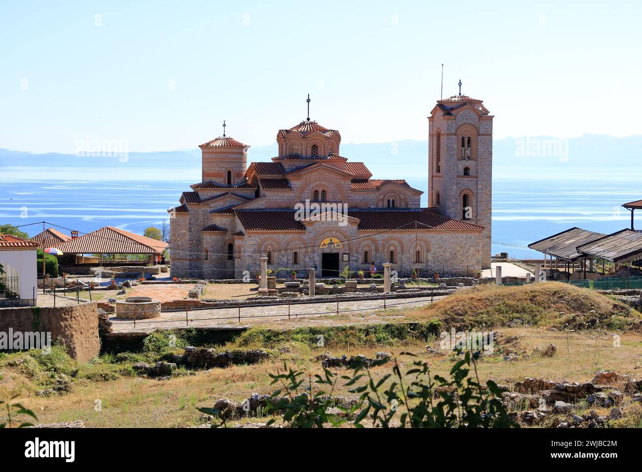 12 settembre 2023 - Ocrida in Macedonia del Nord: Area della Chiesa dei Santi Clemente e Panteleimon Foto Stock