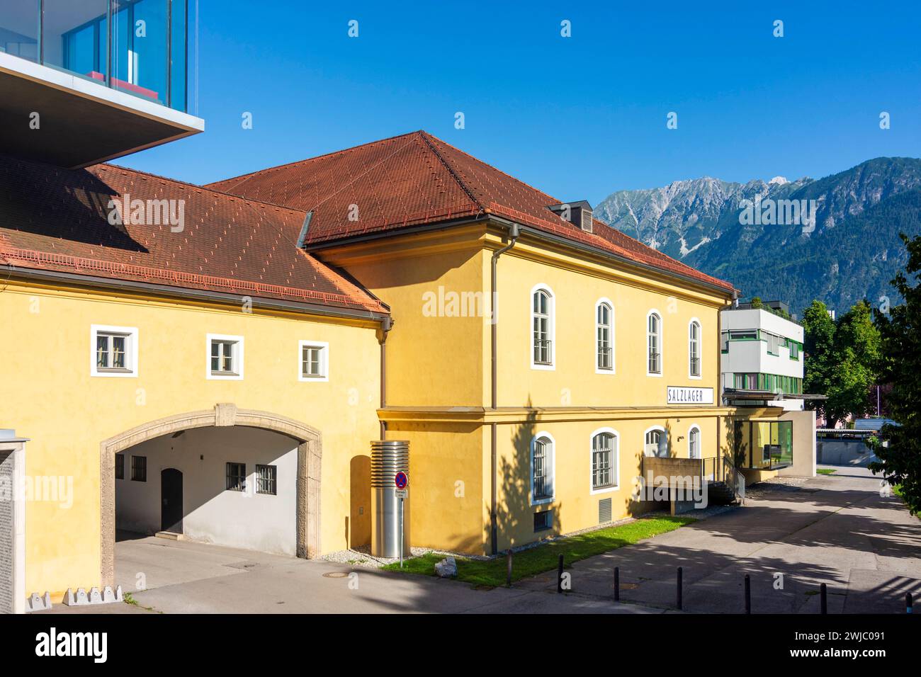 Salzlager, oggi centro eventi Salzraum Hall Hall nella regione Tirolo Hall-Wattens Tirol, Tirolo Austria Foto Stock