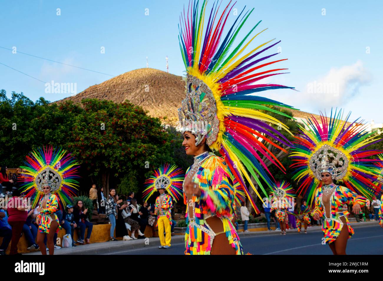 Carnavales de Gáldar en Gran Canaria Foto Stock